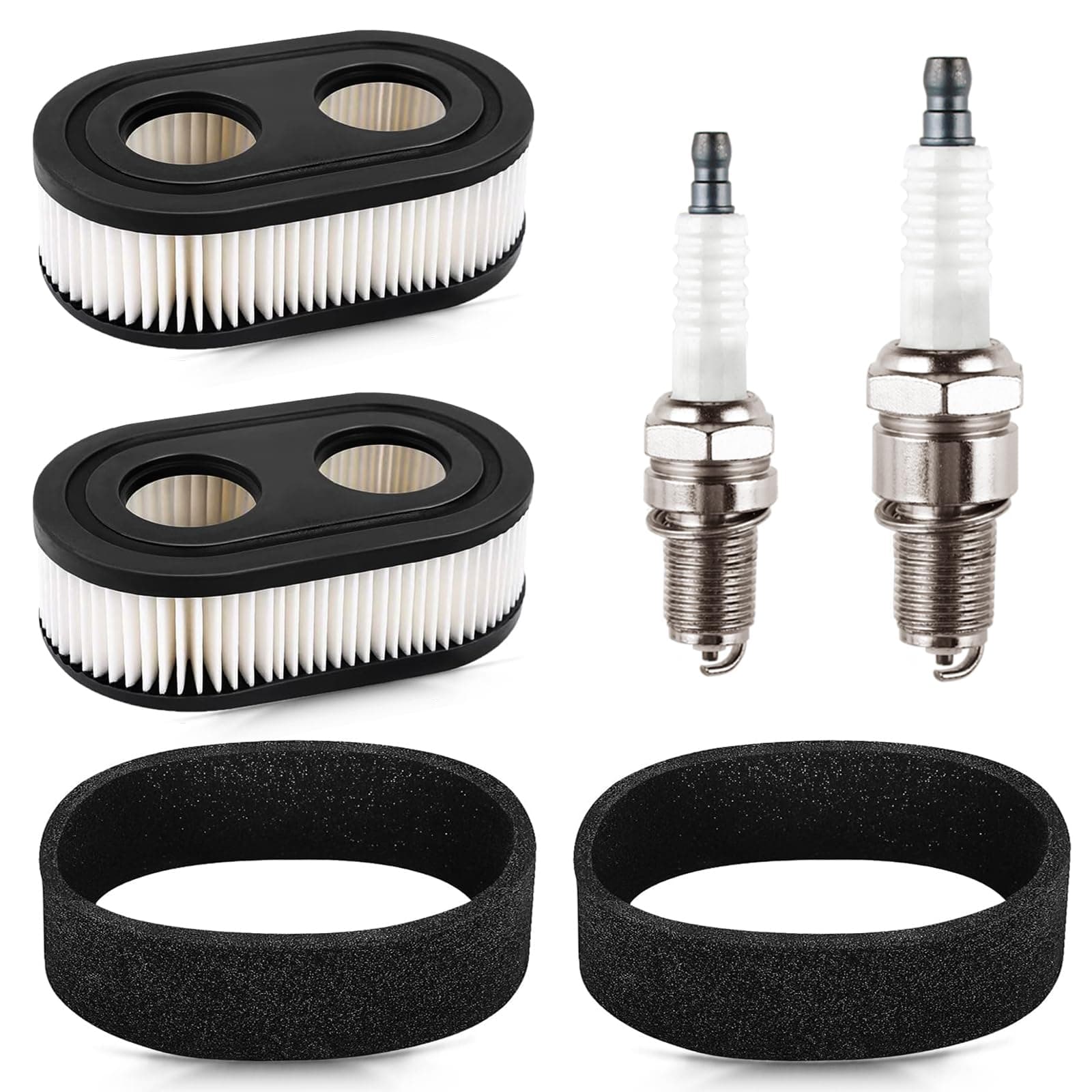 2 PCS 593260 Air Filter with Pre Filter and Spark Plug Fits for 500EX 550EX 575EX 625EX 725EXI Engines, Air Filter Parts for Toro Recycler 22 and Troy Bilt Lawn Mower