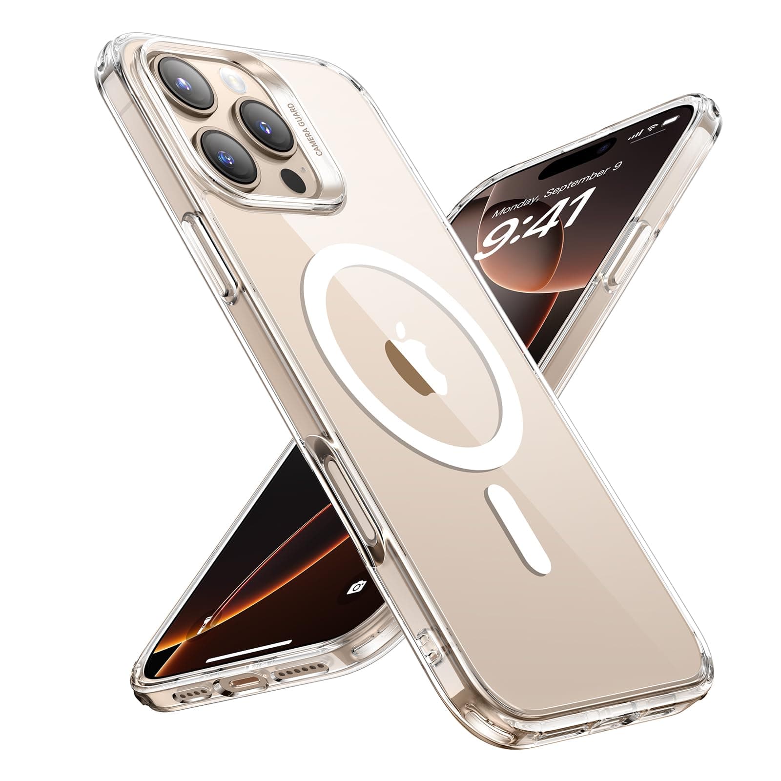 ESR for iPhone 16 Pro Case, Compatible with MagSafe, Shockproof Military-Grade Protection, Magnetic Phone Case for iPhone 16 Pro, Classic Hybrid Case (HaloLock), Clear