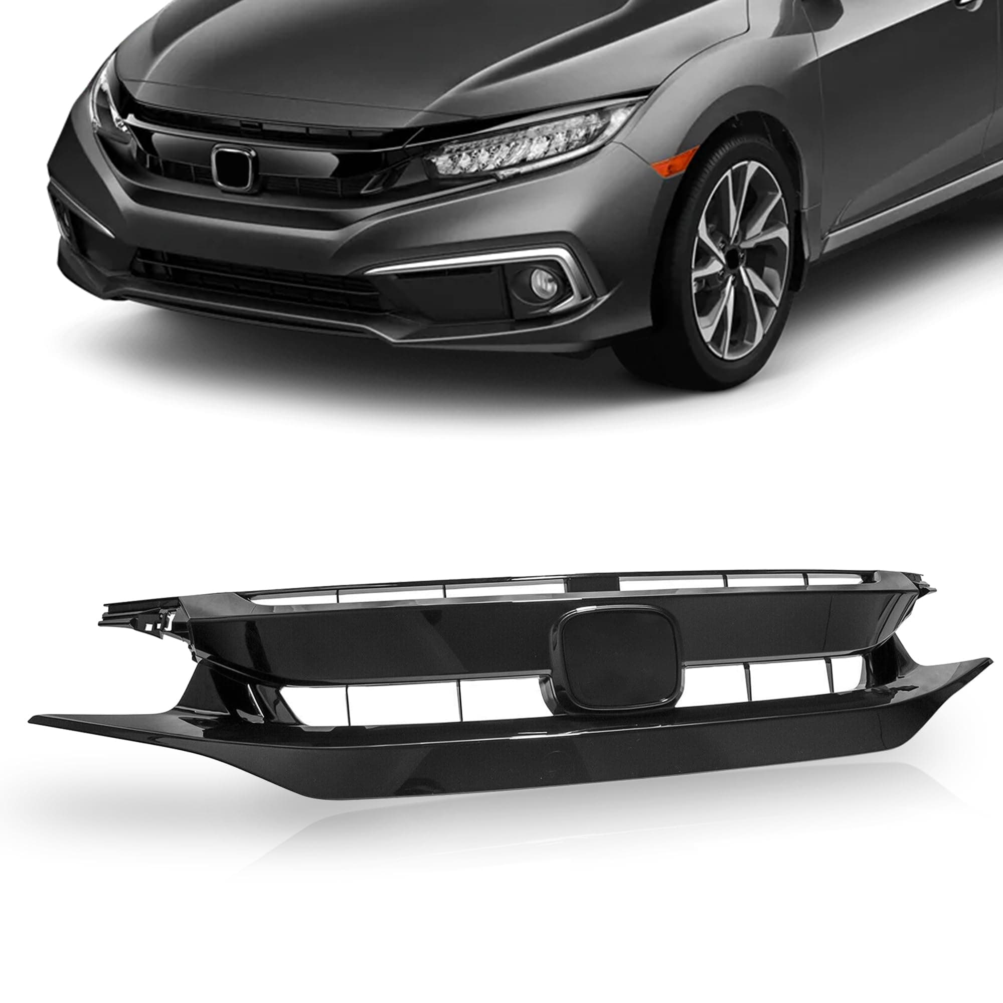 Glossy Black Mesh Hood Grille