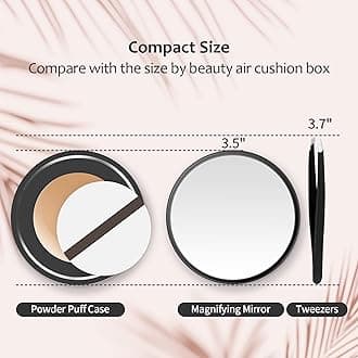 MIYADIVA 20X Magnifier, 20X Magnifier Suction Cup and Tweezers, Magnifier Makeup Mirror, Eye Makeup Pocket Mirror Set 3.5 Inch
