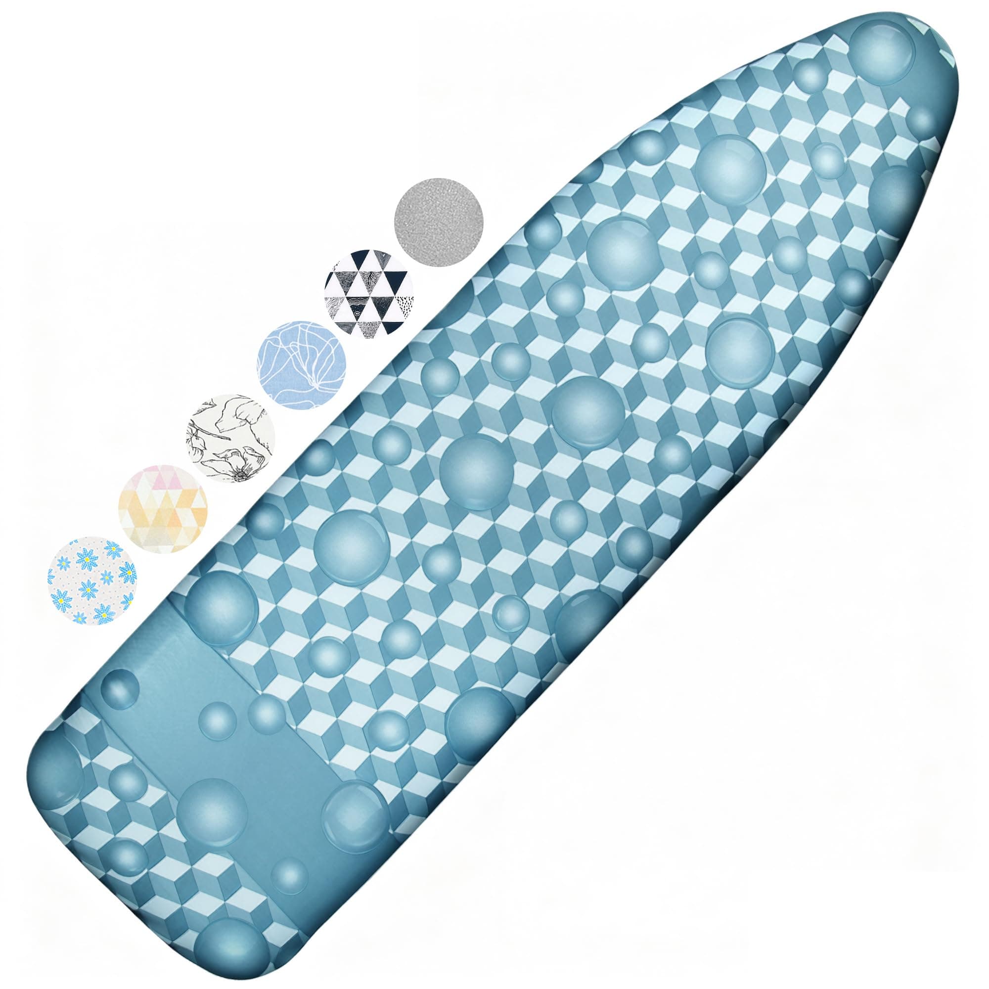 Dalykate Replacement Ironing Board Cover and Pad with Elastic Edge and Scorch and Stain Resistant Thick Padding 15x54 Standard Size Ironing Board Covers 4 Fasteners and 1 Protective Scorch Mesh Cloth
