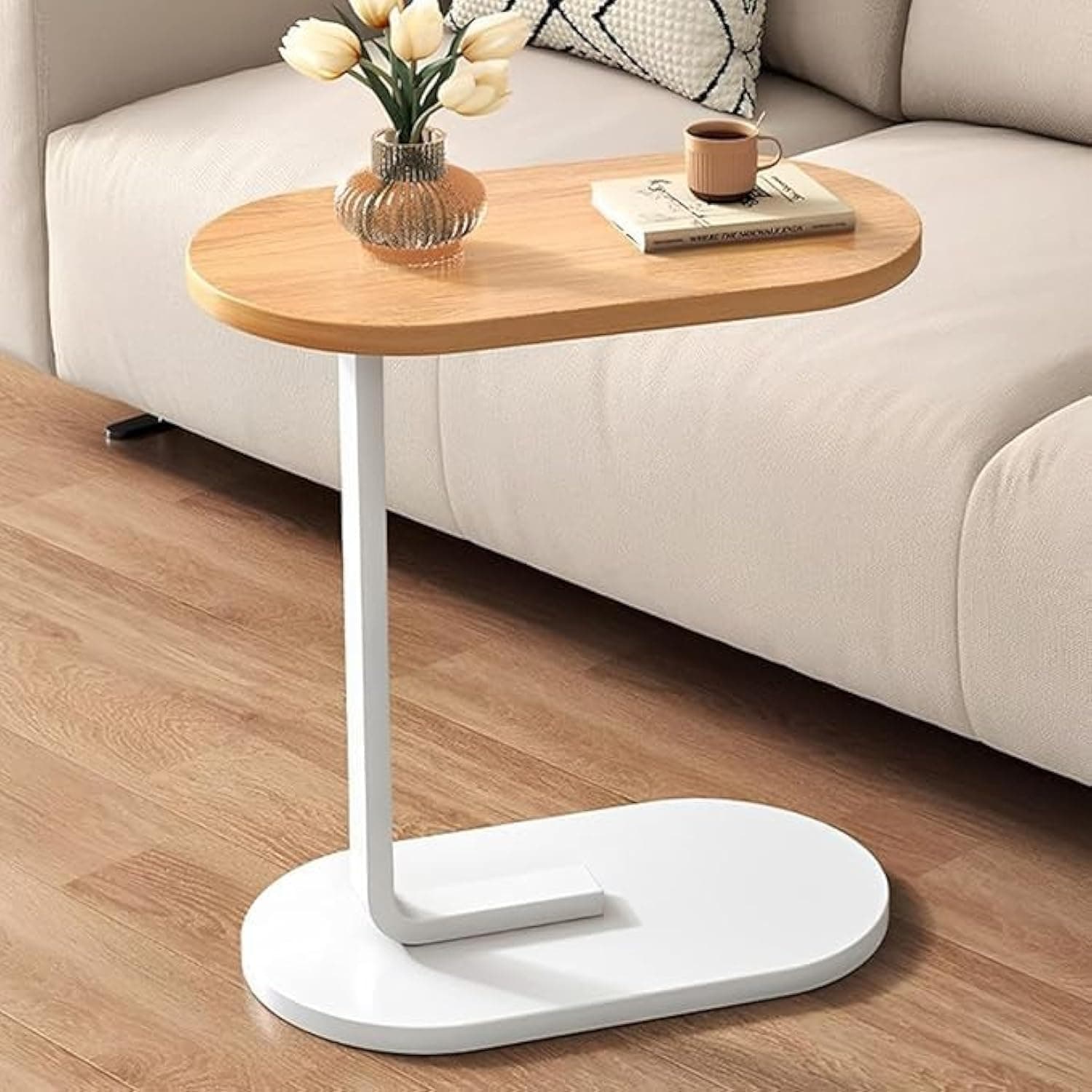 C Table End Table, Couch Tables That Slide Under, C Shaped Side Table, Small Side Table, Narrow Table for Bedroom, End Tables Living Room, Modern Style