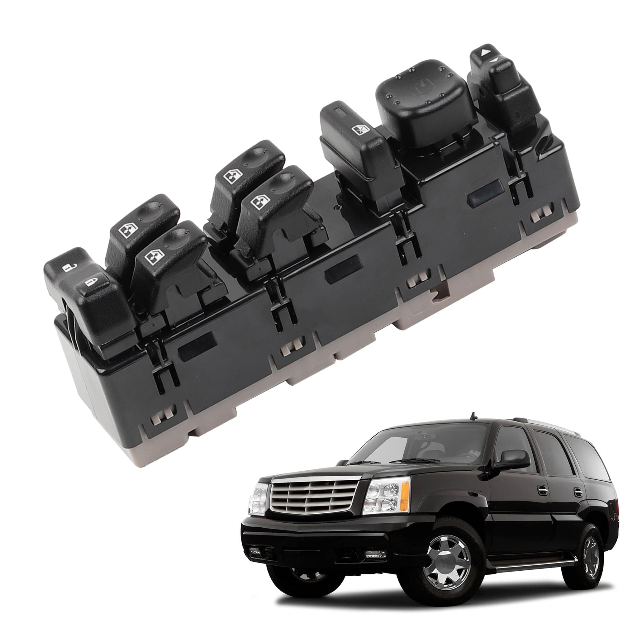 Dasbecan 15883320 Driver Side Power Window Switch with Folding Mirror Compatible with 2003-2007 Chevrolet Siverado GMC Sierra Vehicle Models Replace# DWS-241