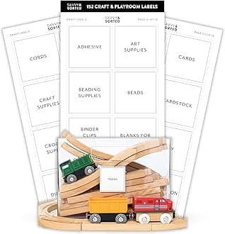 Organizing Labels for Storage Bins, 152 Craft & Kid Playroom Labels for Containers on White Sticker with Black Text, Home Storage Containers Label, Kids Craft Room