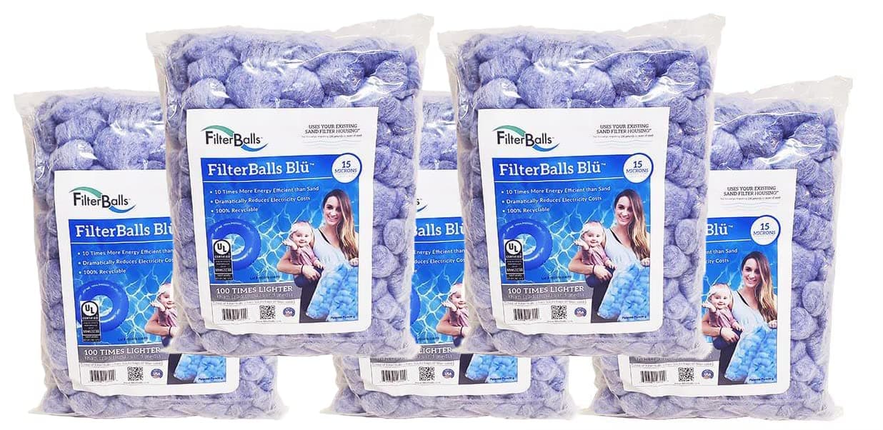 Blu - CleanTech Water Filter Media - Easy to Install Filter Media for Pools - Replacement for Sand, Zeolite, and Mystic White (Pack of 5), Blue