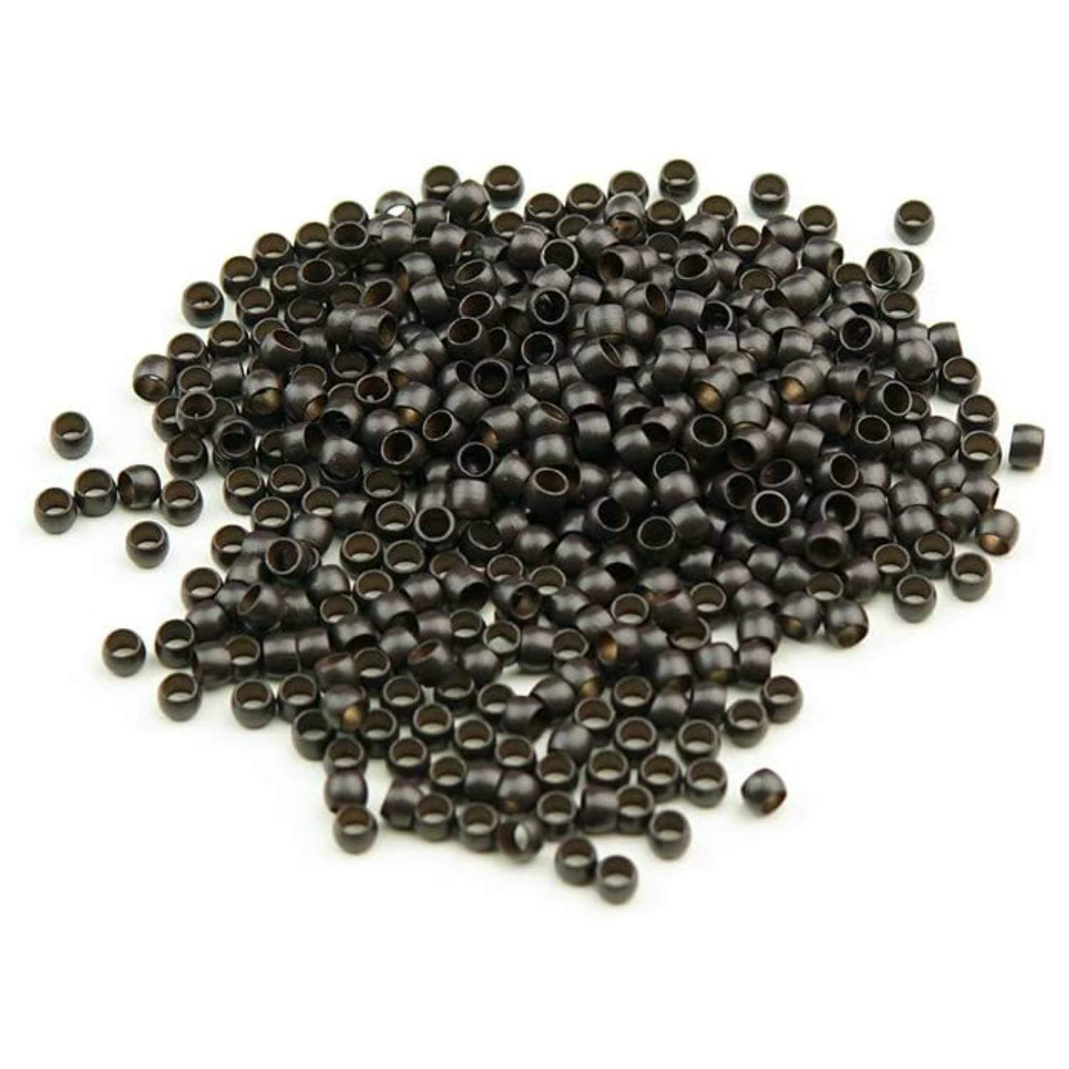 Amesun 1000Pcs Beads Nano Micro Ring Breads Without Silicone For Stick Tip Hair Extensions (Dark Brown)