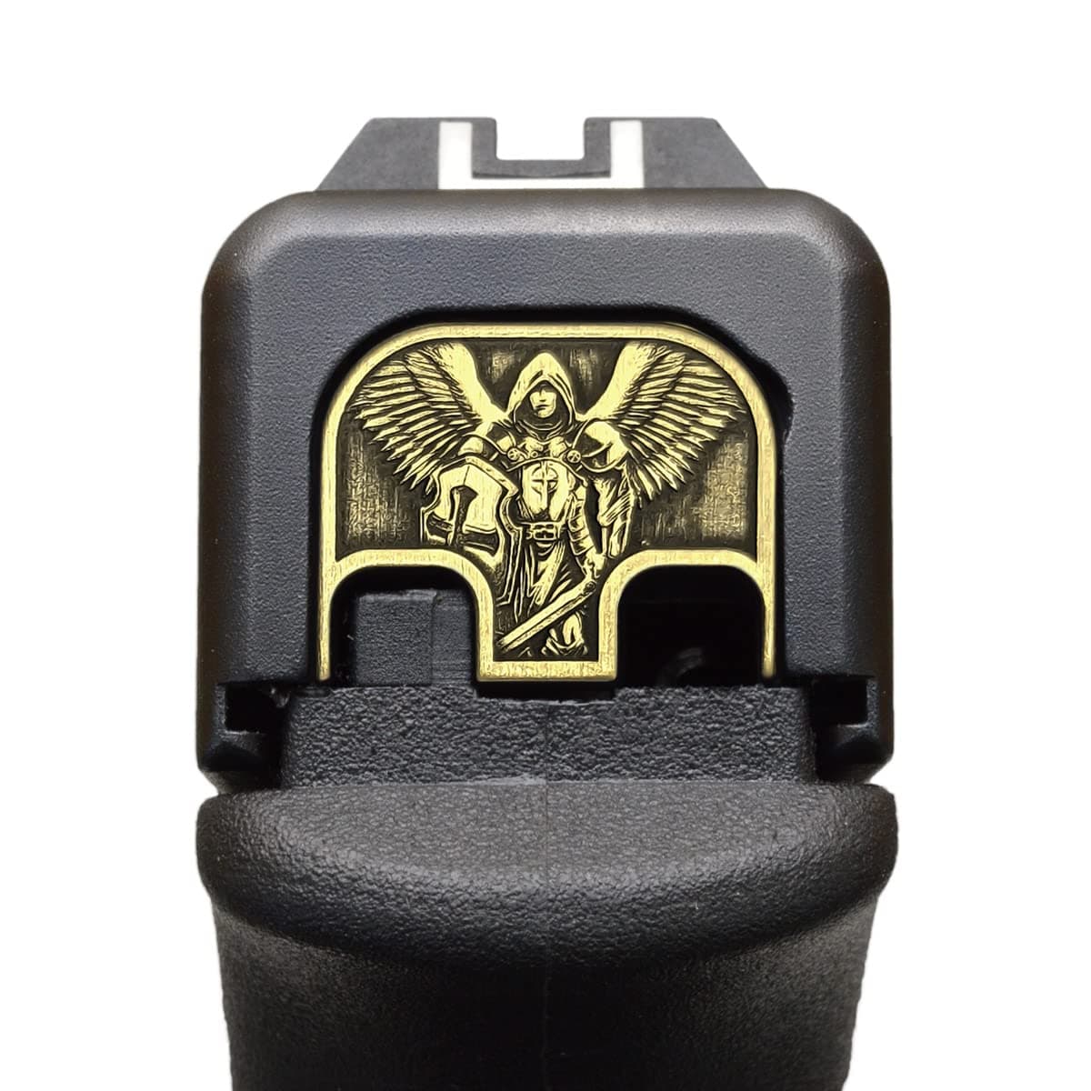 Brass CNC Milled 3D Engraved Slide Back Plate Compatible with Glock Gen 1-5