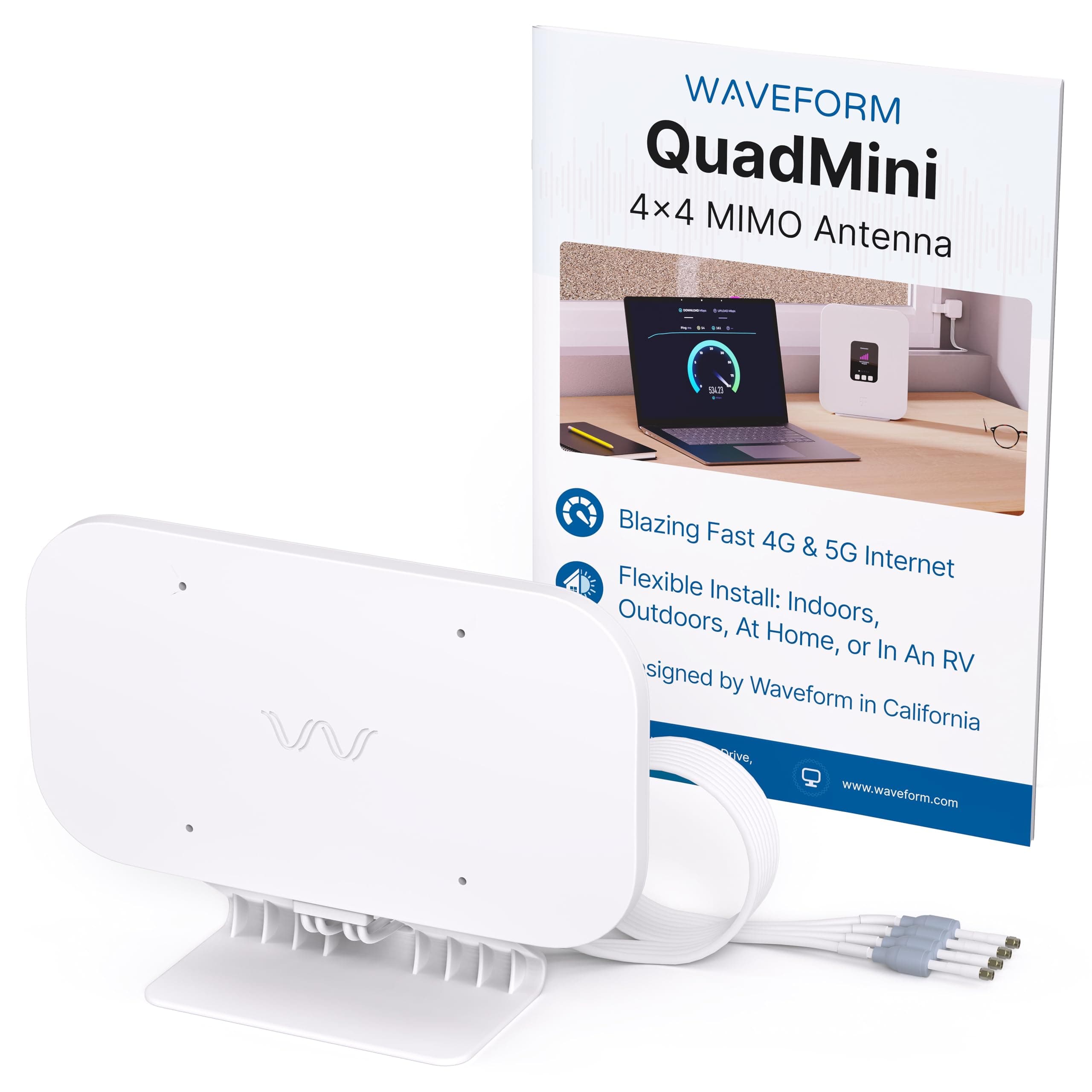 QuadMini: 4x4 MIMO Low-Profile MIMO Kit | External Antenna for 4G/5G Routers & Gateways | for EE, Three, O2, and Vodafone | Antenna Only