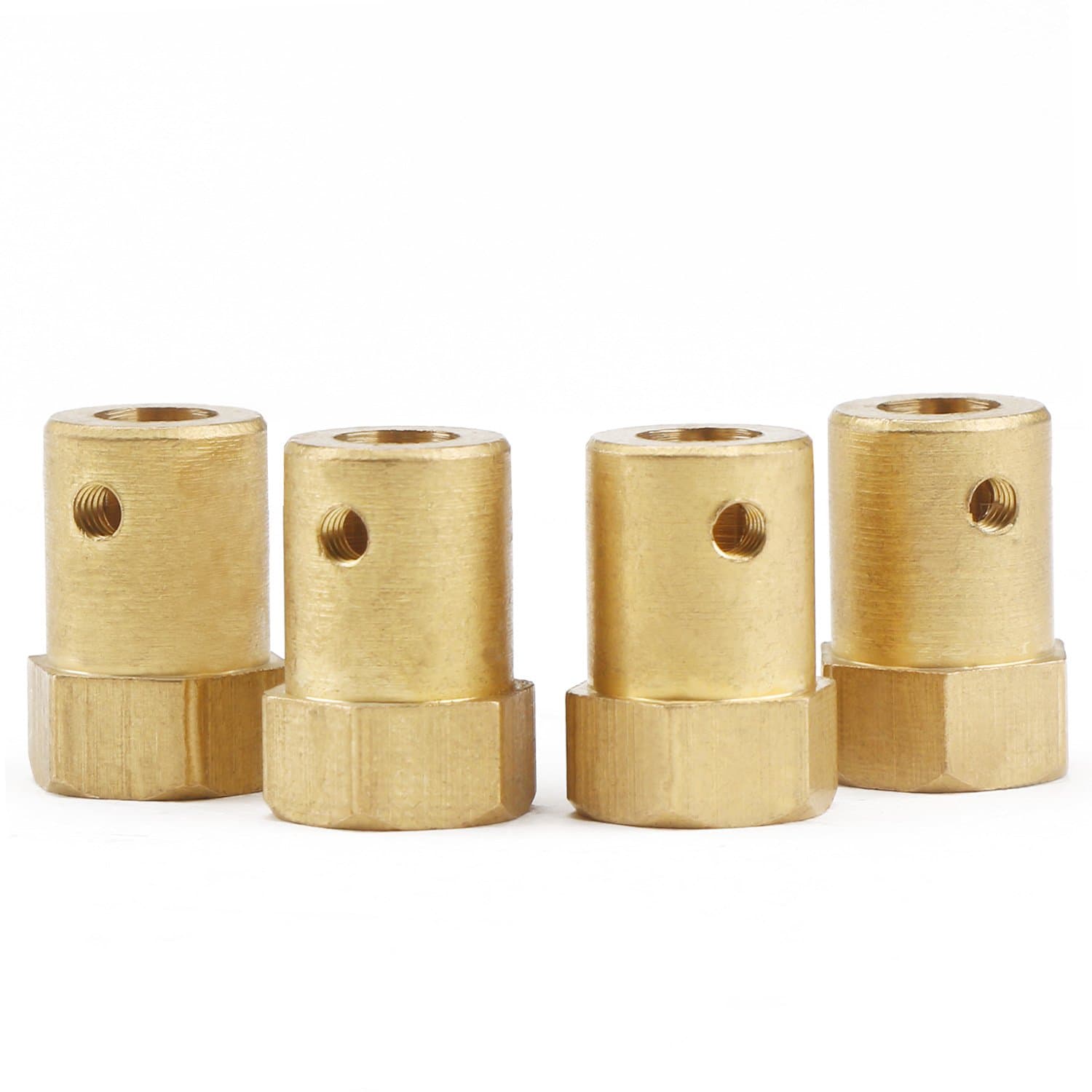 DROK® 6mm Hex Coupling Copper Cylinder Flexible Motor Coupler Connector Suitable for Motor Shaft/Smart Car/RC Model Wheels (4 Pieces)