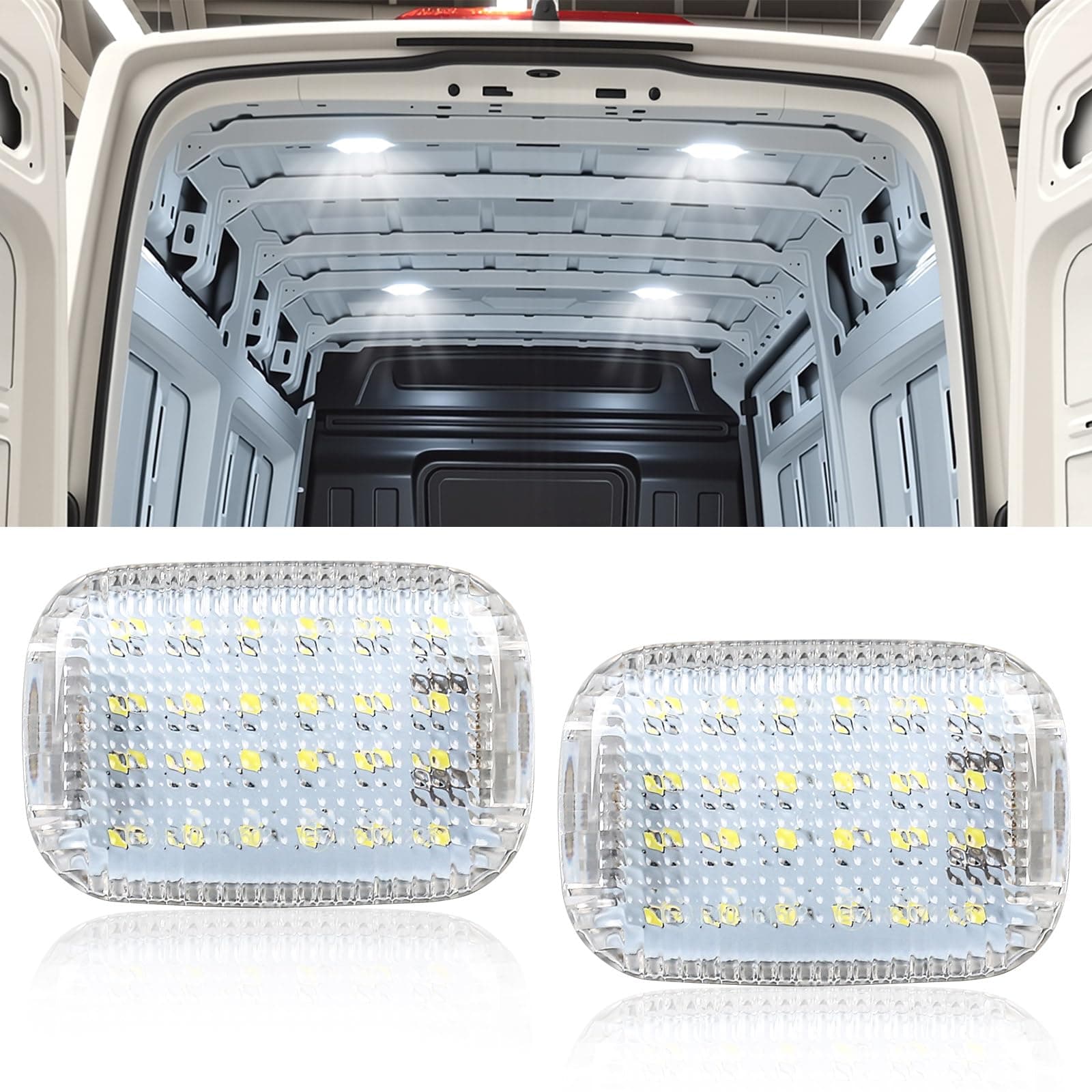 2Pcs Van Cargo Room LED Lights, Replacement for 2015-2024 Ford Transit 150/250/350/350 HD Van, 2014-2023 Ford Transit Connect, 2022-2024 Ford E-Transit