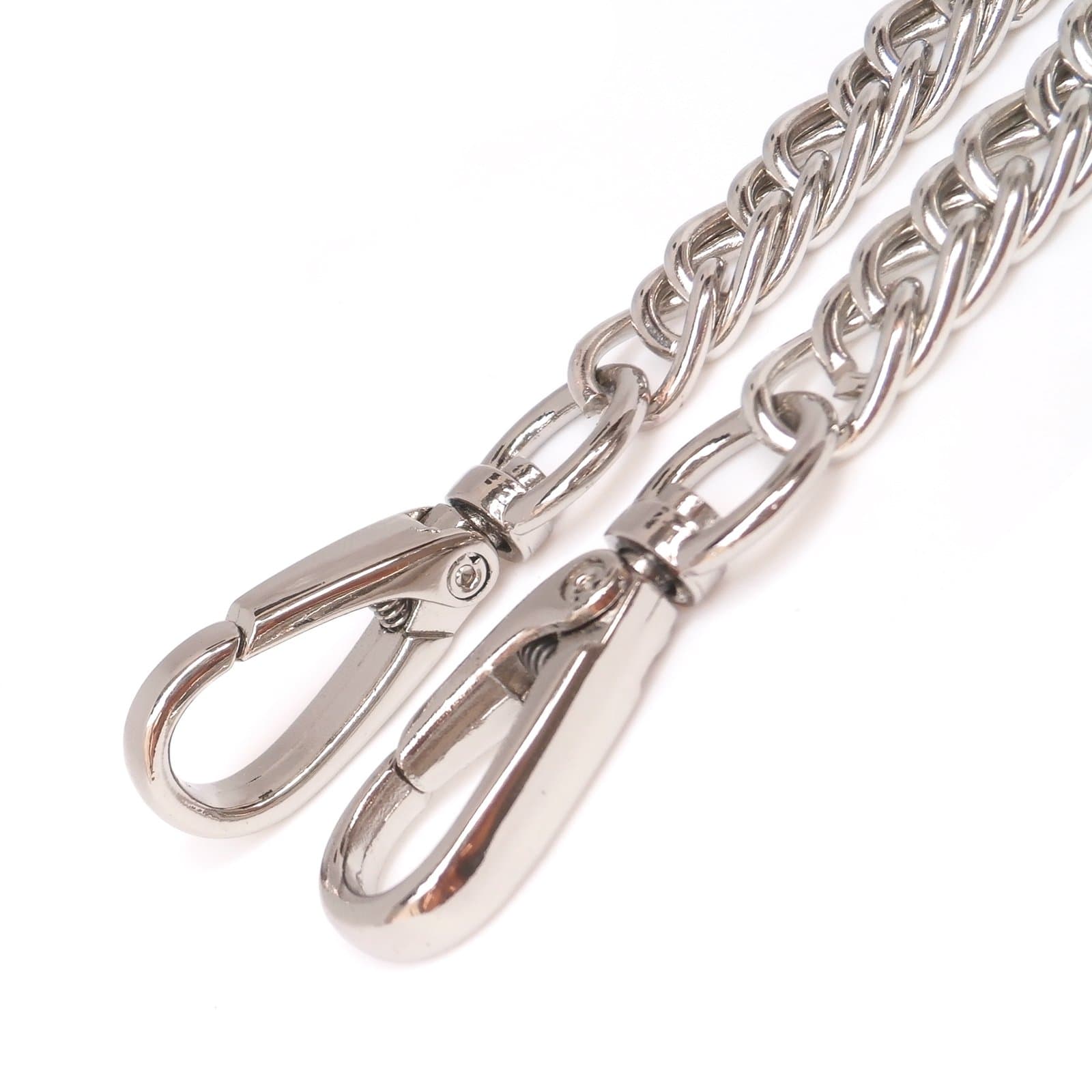 DIY Top Grade 10mm Width Silver Flat Metal Iron Chains Handbag Chains Handbag Accessories Purse Handles Clutch Straps Crossbody Straps Replacement 19.7 Inches