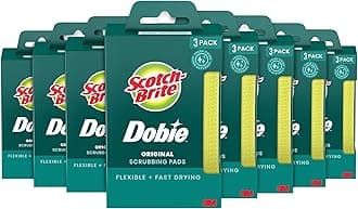 Scotch-Brite Dobie Cleaning Pads, Ideal for Dishwashing, Kitchen, Bathroom and More, Scours Without Scratching, 24 Pads