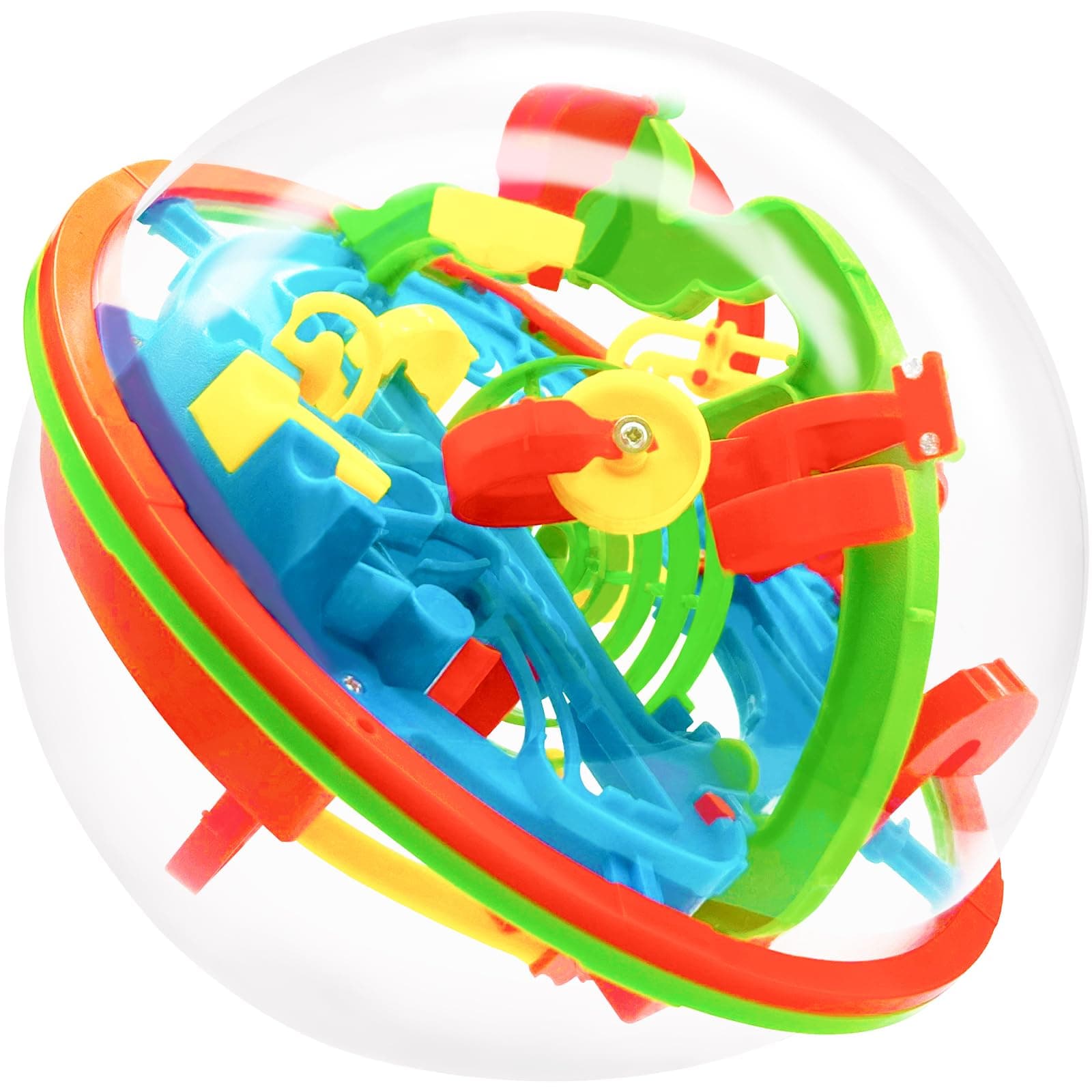 3D Puzzle Ball Large,100 Interactive Maze Obstacles Ball,Education Toy Maze Sphere Game for Boys,Girls,Birthday Gifts,Classroom Prize