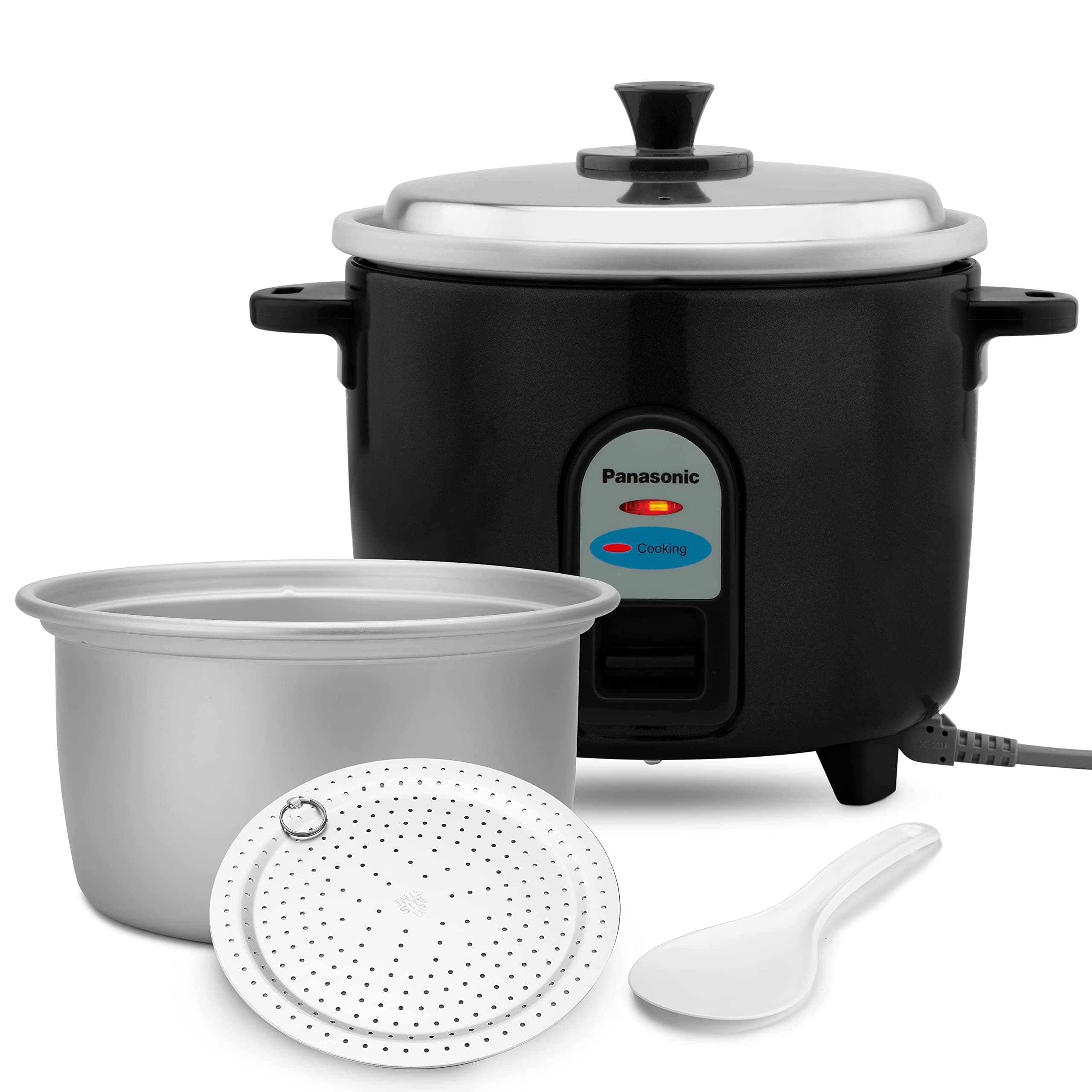 SR-WA10(E) 450W Automatic Electric Rice Cooker 1 Litre with Auto Switch Off| SS Lid |Anodized Aluminium Pan|Cooks 600 Grams Raw Rice|Energy Efficient Cooking | Black