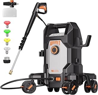 Electric Pressure Washer - 2400PSI Max 1.76 GPM Power Washer with Anti-Tipping Design, Swivels 360° Wheels, 4 Nozzle Tips, Soap Cannon, High Pressure Water Cleaning Machine for House, Car, Garden