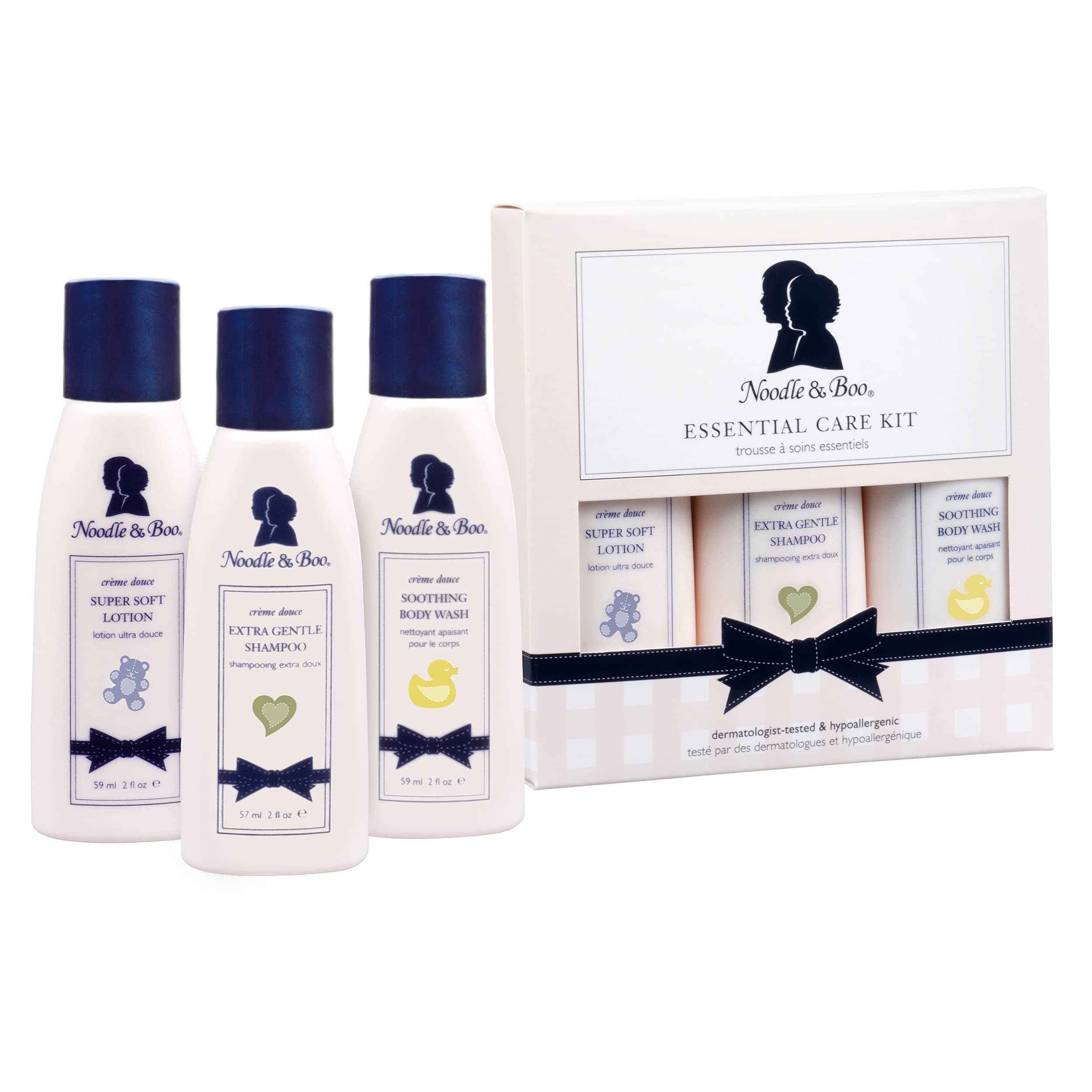 Essential Care Kit: 2-Ounce Bottle Each, Extra Gentle Shampoo, Super Soft Lotion, Soothing Body Wash
