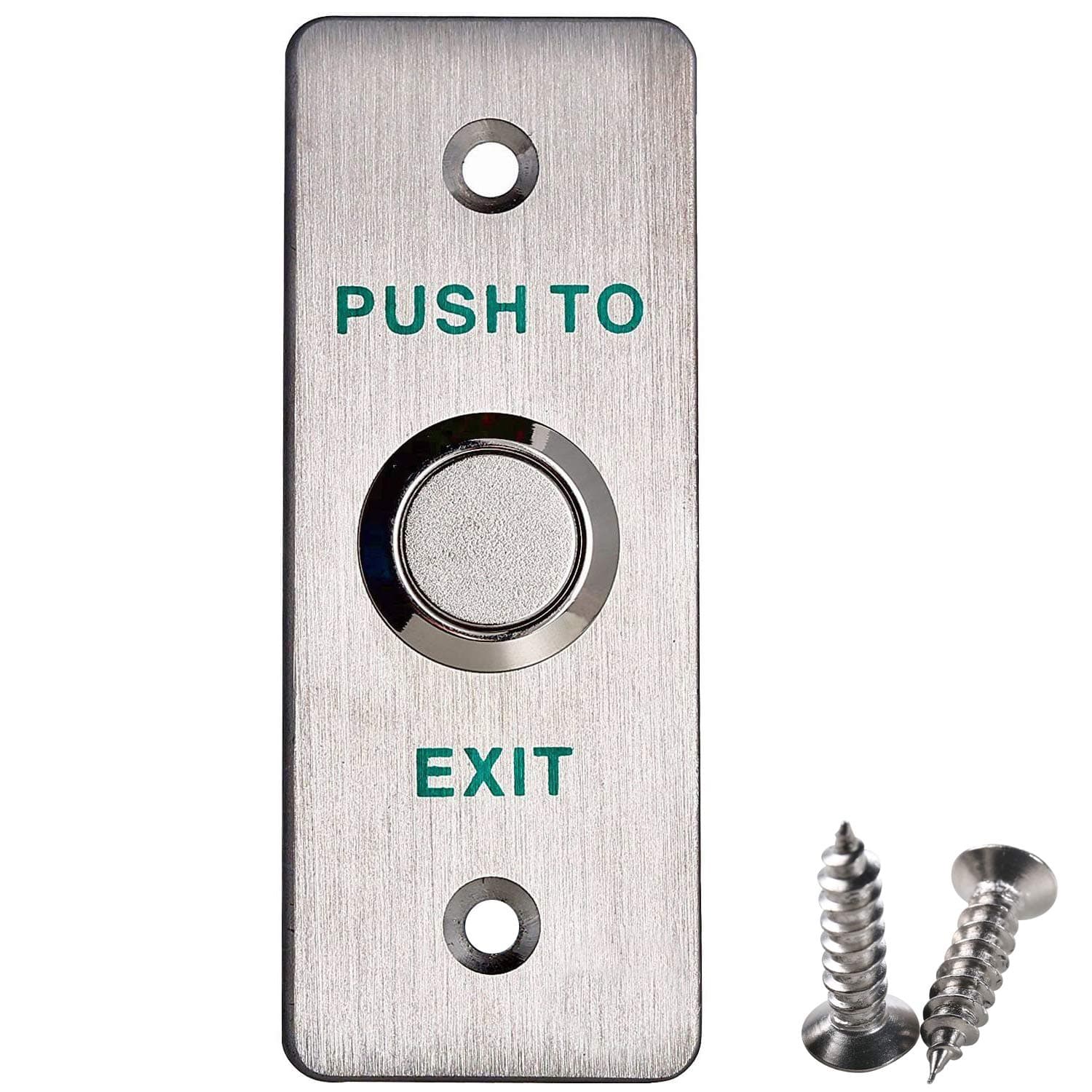 UHPPOTE Momentary Push to Exit Button Switch NO/COM Output Stainless Steel Panel for Access Control Hollow Door