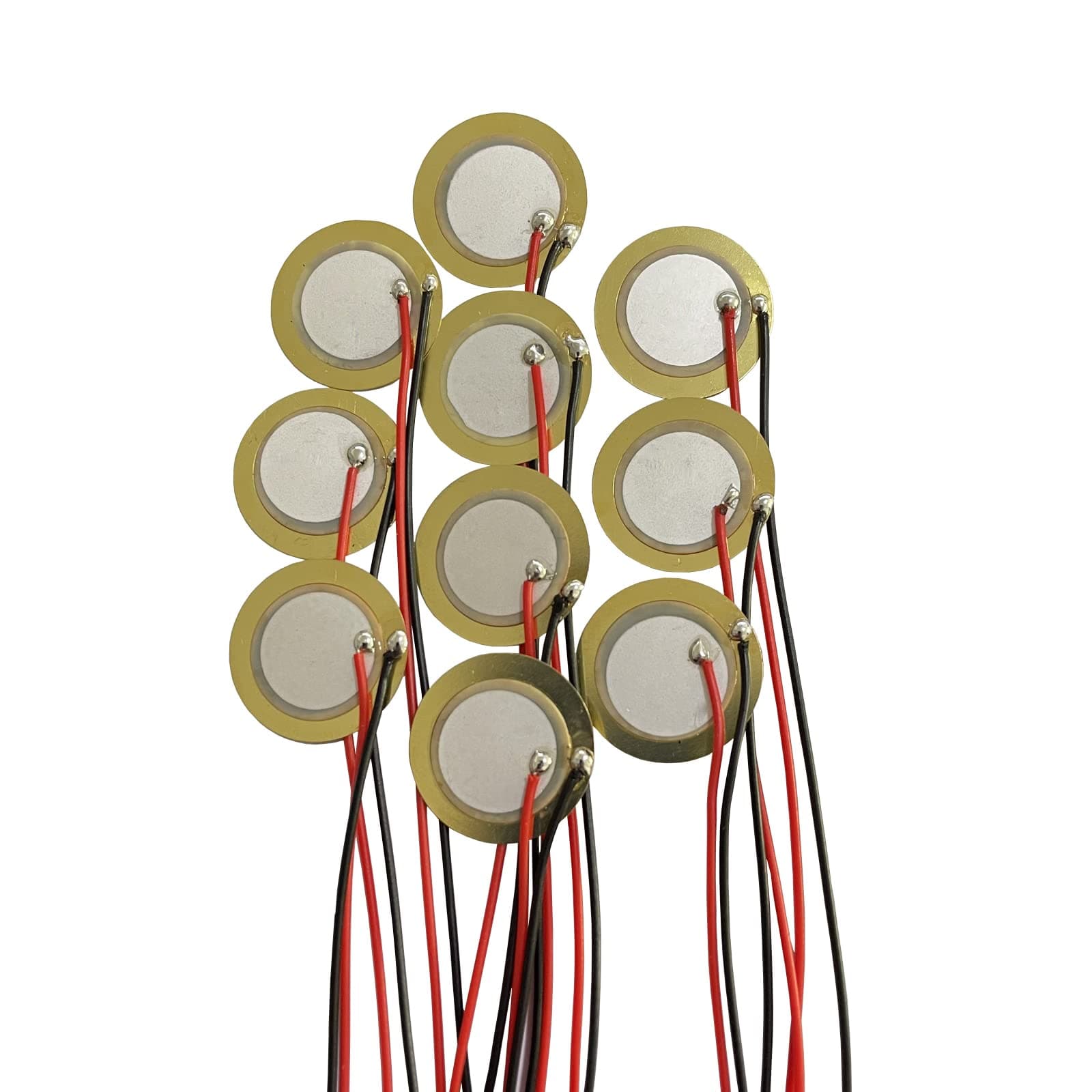 10PCS 41mm Piezo Disc Transducer Contact Microphone Trigger Sound Sensor with 3.94 Inches Wires for Acoustic Instrumentï¼Å’Mic Drum Trigger Acoustic Pickup CBG Guitar