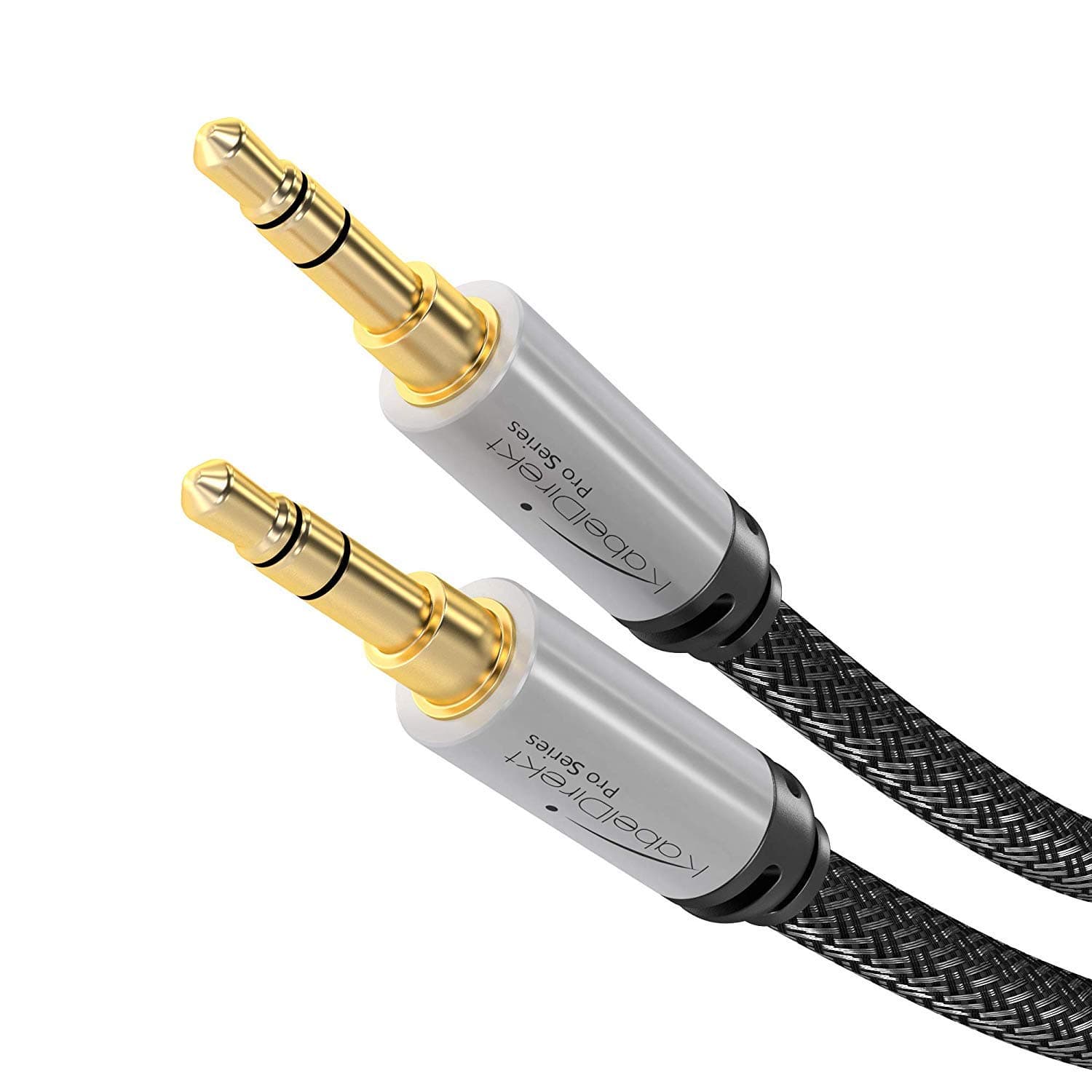 Aux cable – 0.5m – 3.5mm, designed in Germany with break-proof metal plug (headphone cable & aux cable for car/iPhone/laptop, jack to jack cable, nylon) by CableDirect