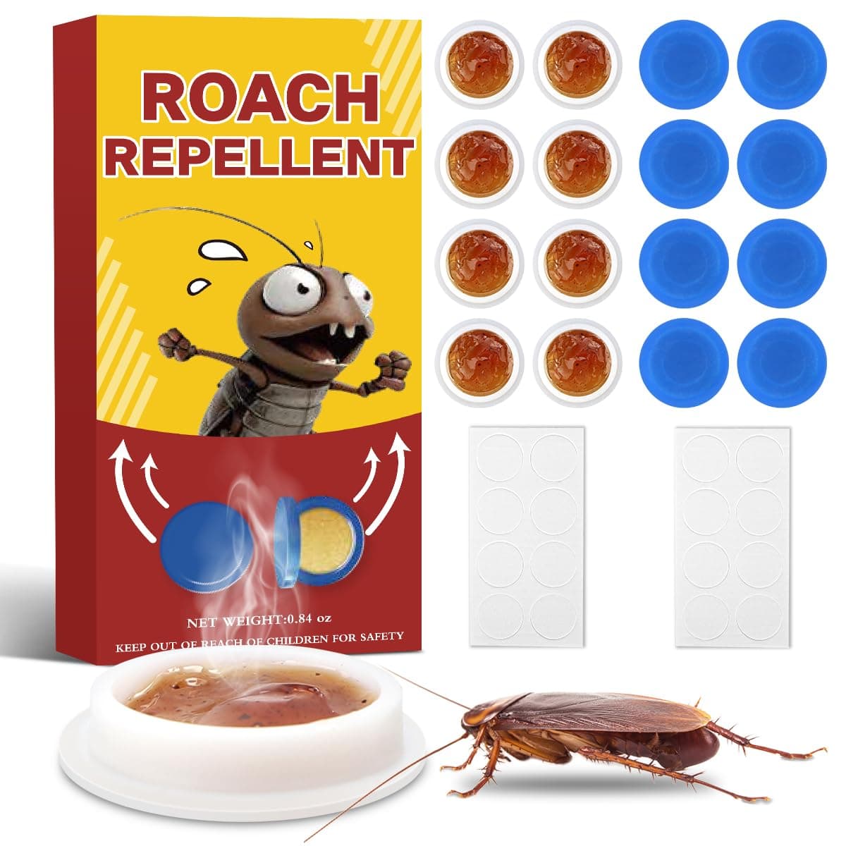 Professional Strength Cockroach Gel Bait, 16 Pack Effective Roach Consume Bait Killer for Heavy Infestations, Pet Safe Formula for Control in Cracks Crevices Walls