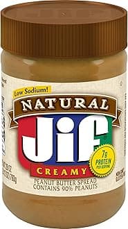 Natural Creamy Peanut Butter Spread, 28 Ounces (Pack of 10), Contains 90% Peanuts