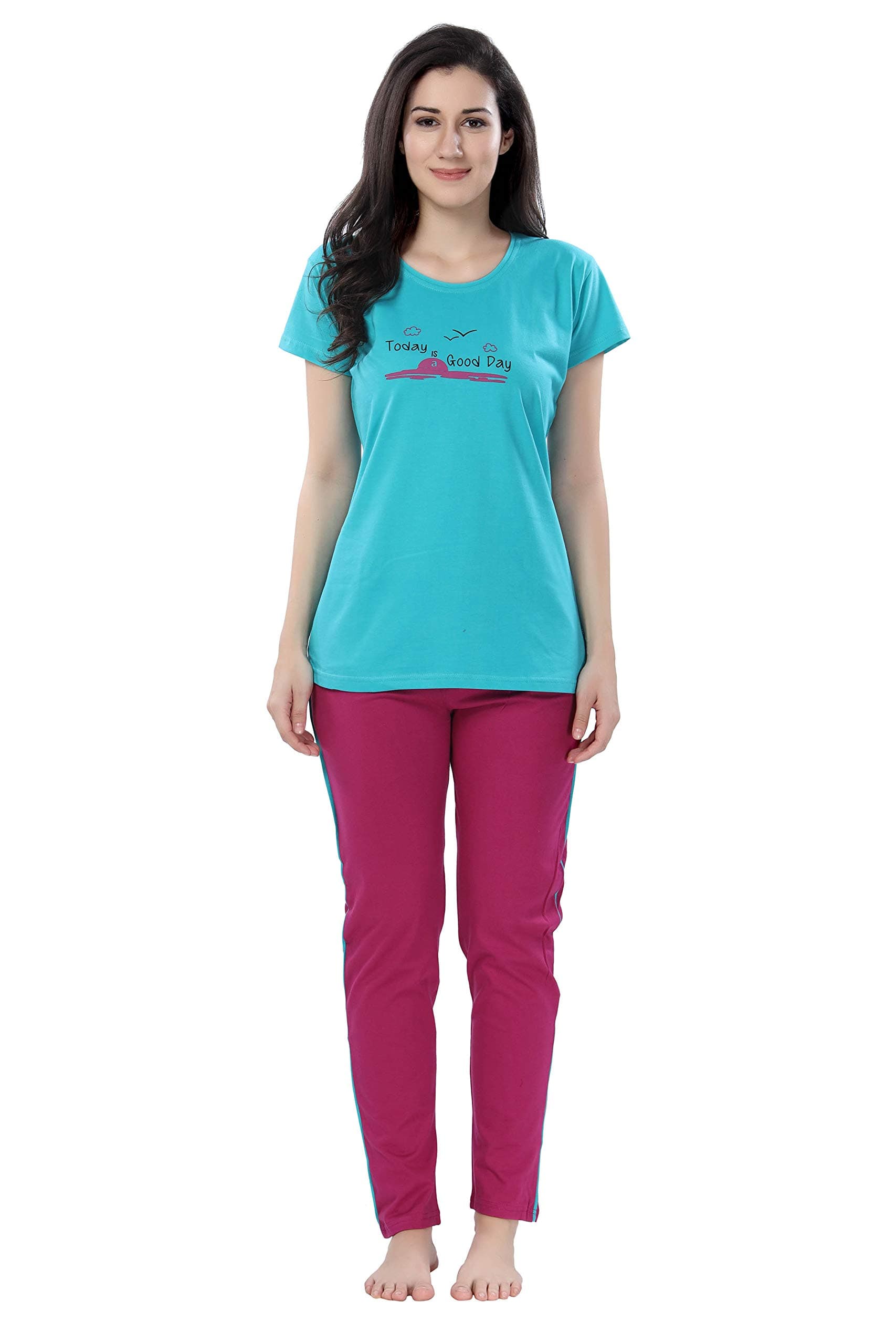 Soulemo Women's Cotton Plain/Solid Night Suit Pack of 1