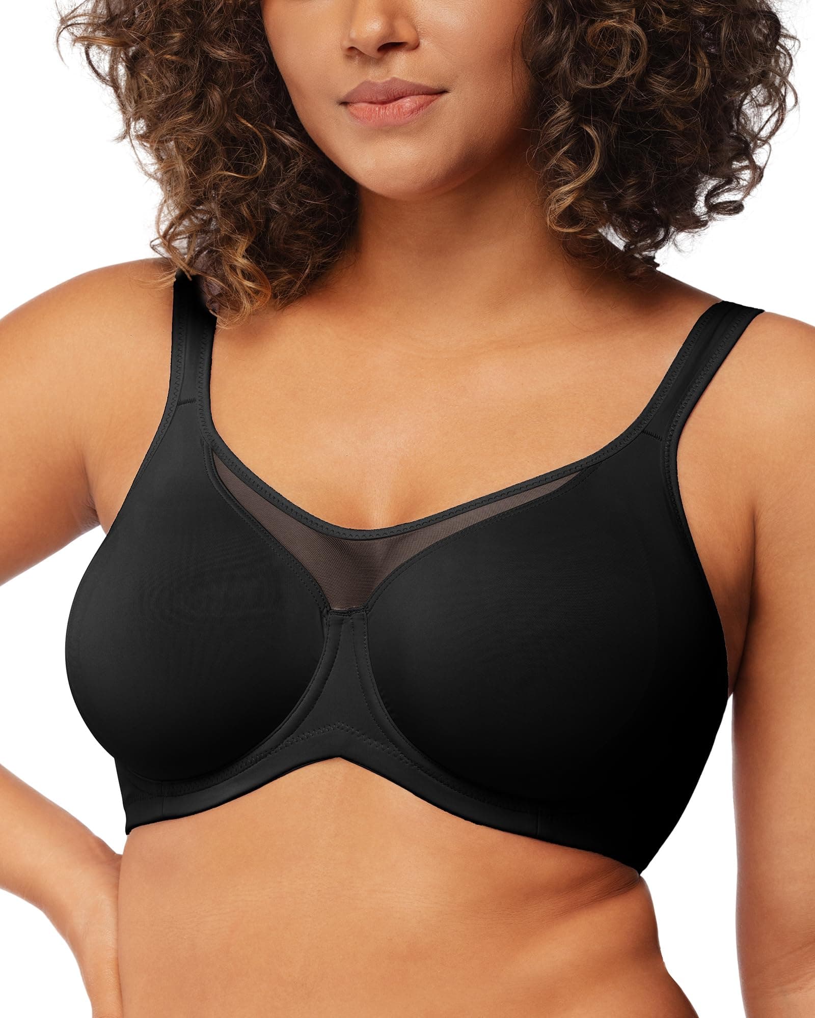 Minimizer Bras for Women Plus Size, Full Coverage Coolcomfort T Shirt Unlined Bra with Underwire for Heavy Breast