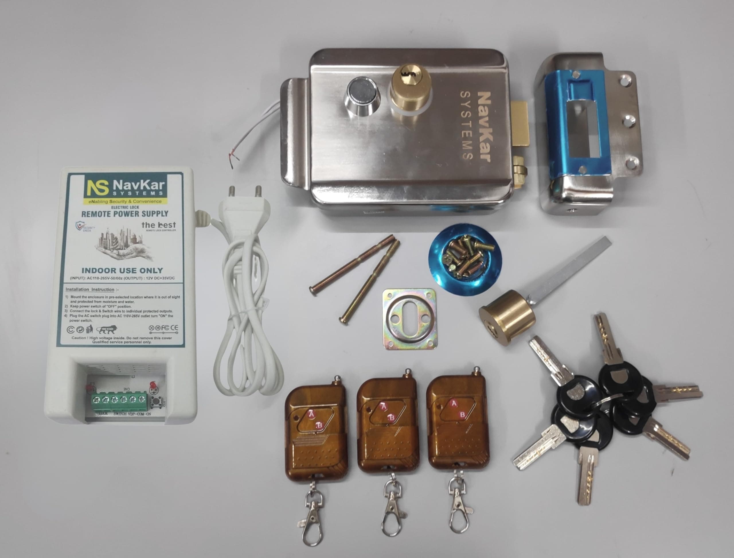 Combo-CN231 Key Electronic Door Lock and Remote Kit (Silver)