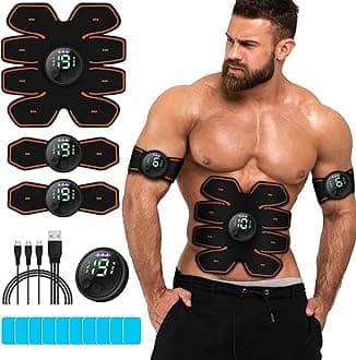 ABS Stimulator Workout Equipment, Ab Machine USB Rechargeable Gear for Abdomen/Arm/Leg, Strength Training Equipment for Men and Women