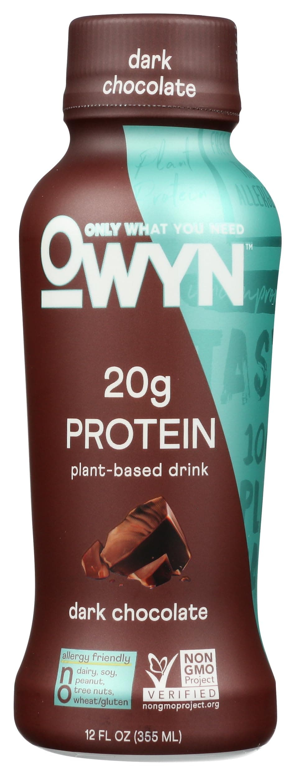 OWYN Only What You Need Plant Based Protein Shake, Dark Chocolate 12 Fl oz