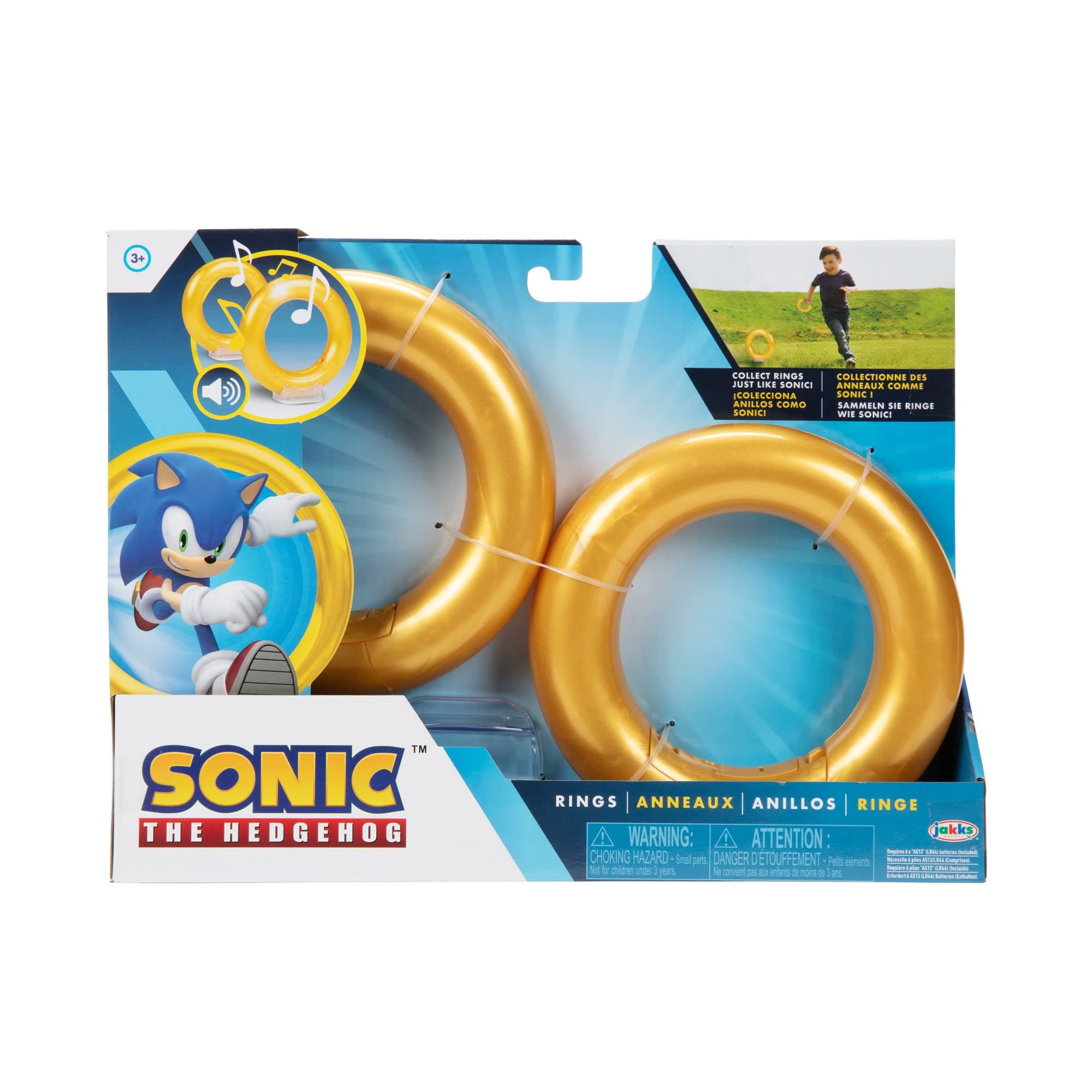 Sonic the Hedgehog Rings 2 Pack Motion Activated Sound from Sonic Video Games Role Play Sonic Ring Game for Kids