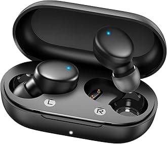 S8 Mini Wireless Earbuds Bluetooth 5.3 in Ear Light-Weight Headphones,60Hrs Playtime Ear Buds with Charging Case,Smart Ring,Fitness Tracker Premium Sound with Deep Bass for Sport-Black