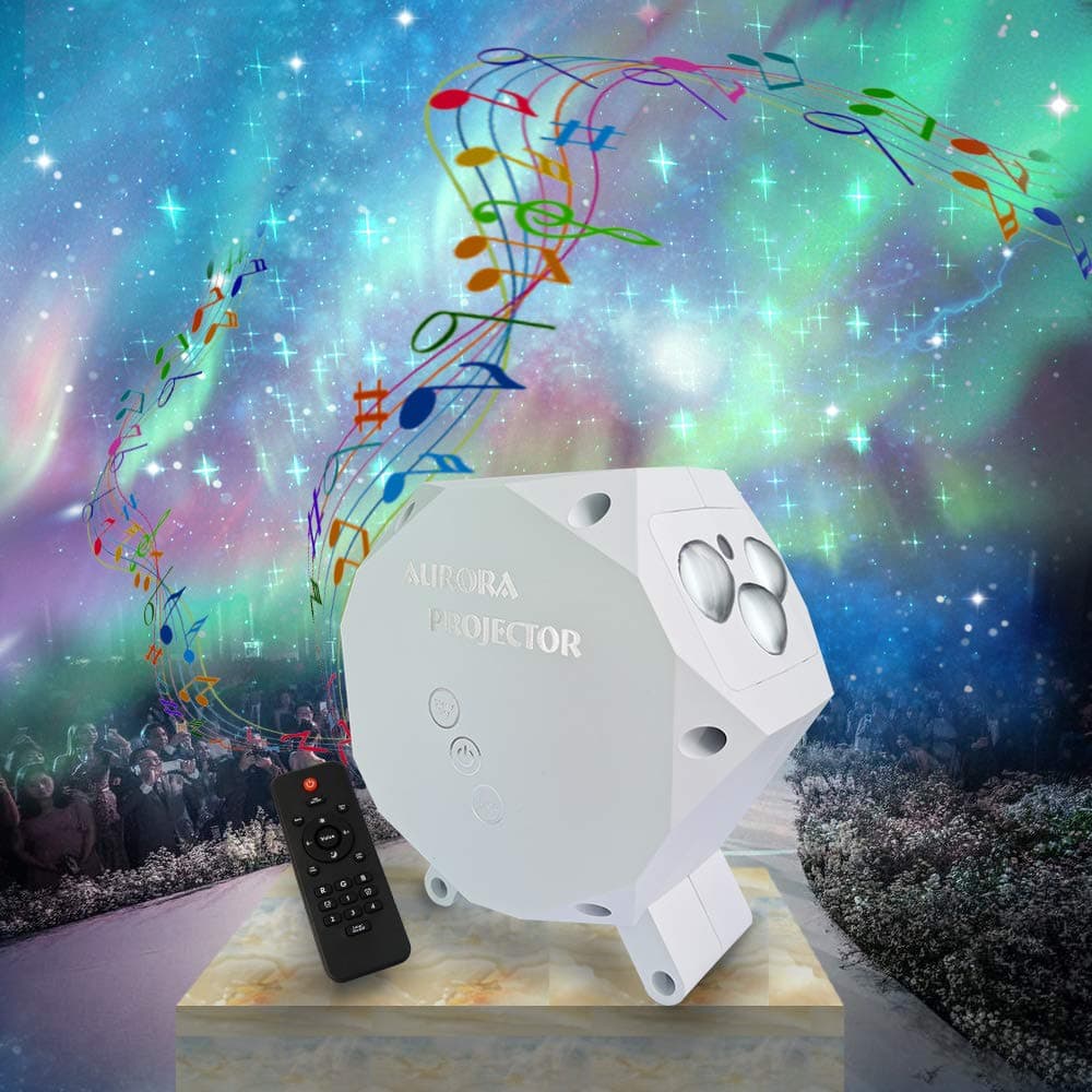 Star Light Projector for Bedroom Aurora Sky Galaxy Night Light with Bulit-in Bluetooth Speaker and Remote LED Nebula Cloud Lamp for Game Room Home Theater Ceiling