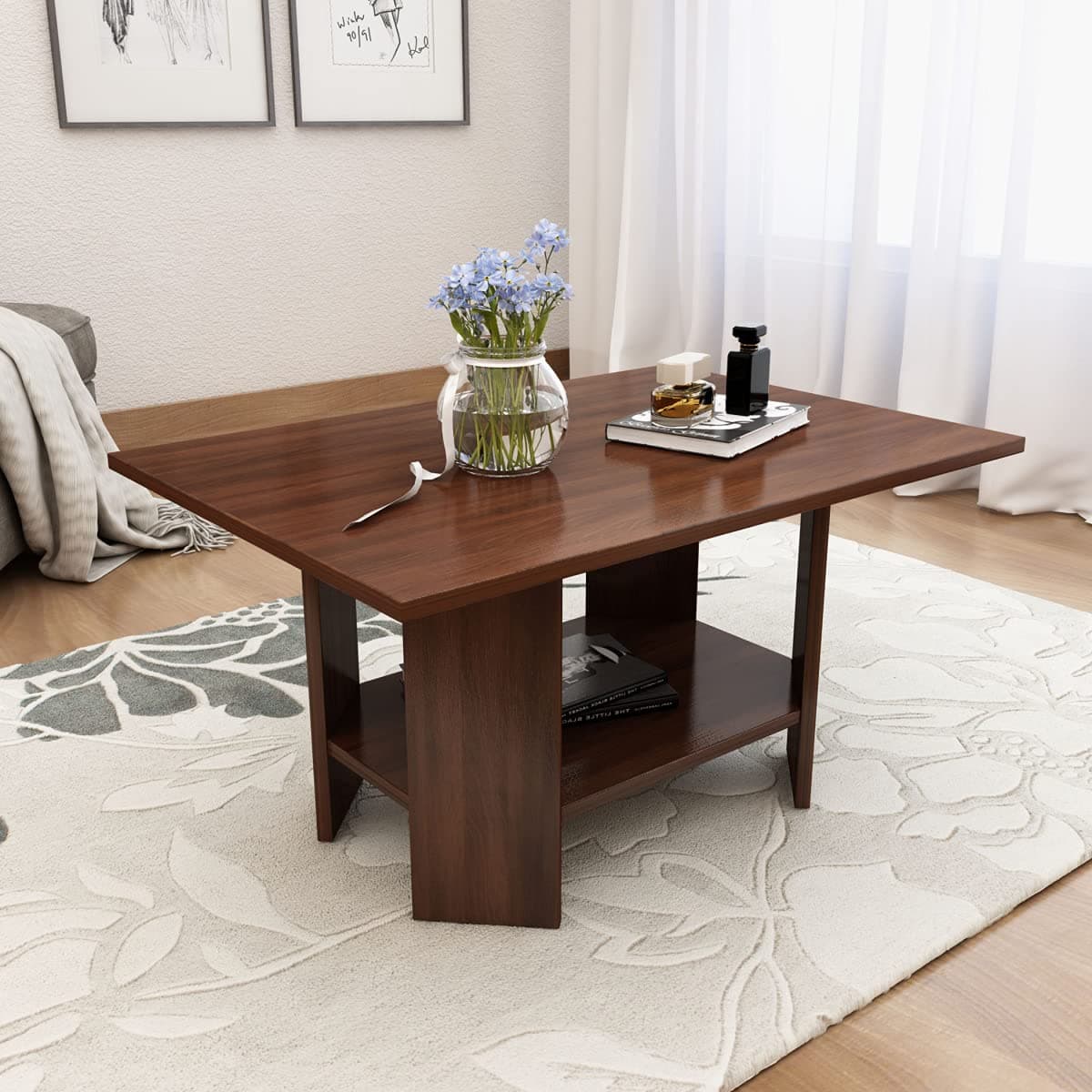 Helios Kohi Coffee Table | Engineered Wood Coffee Table | Brown | 1 Year Warranty