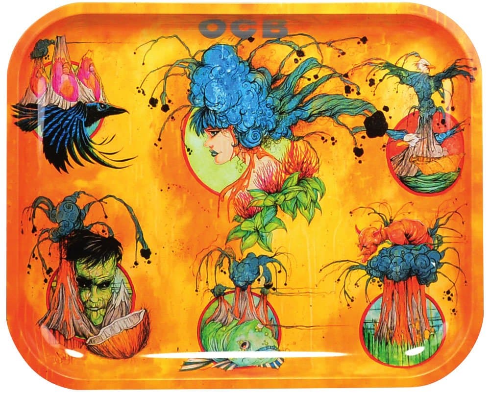 OCB Metal Rolling Tray - Ring of Fire (Large)