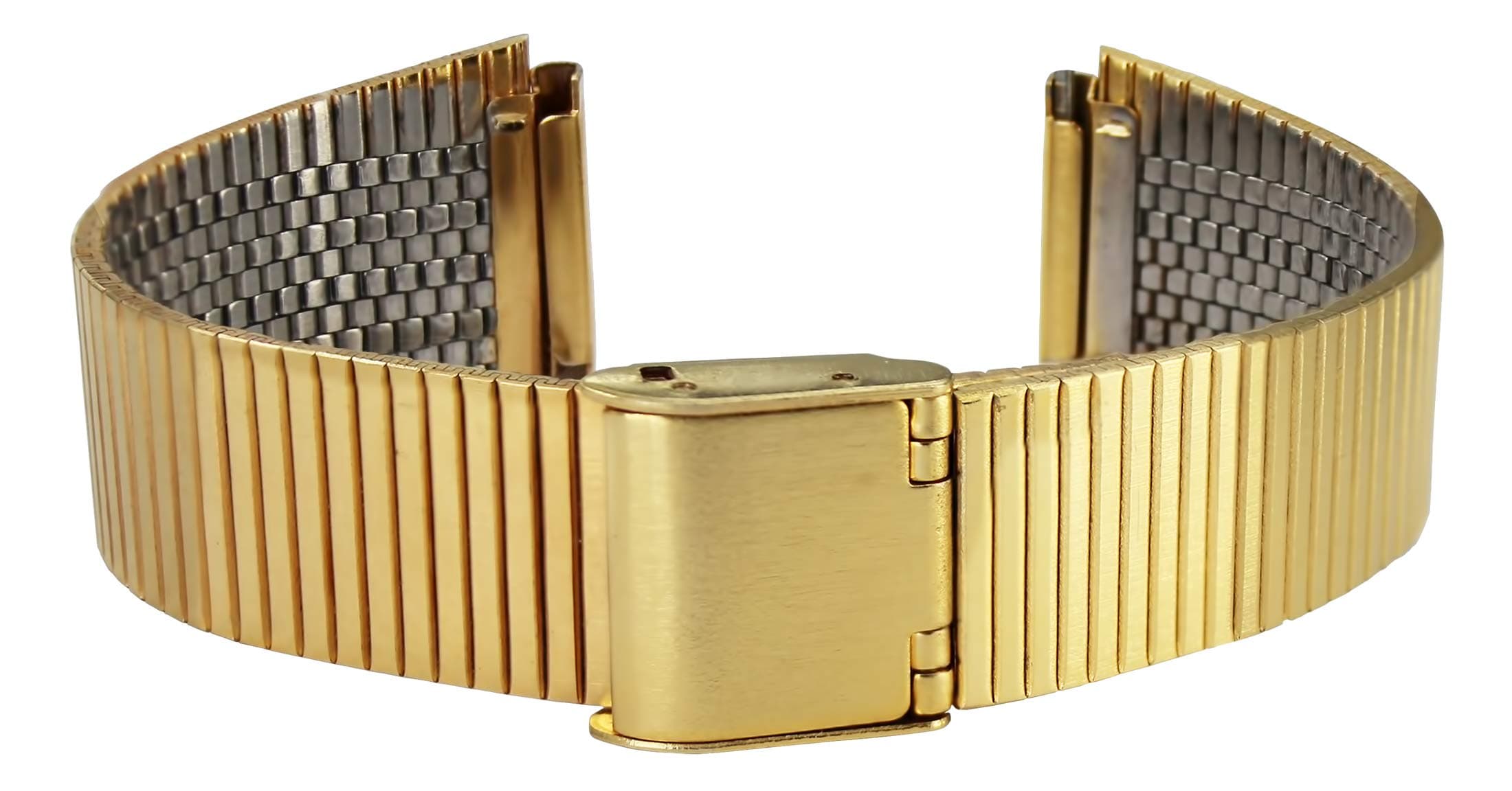 Citime Gold Stainless Steel Strap Replacement for Brushed Finish, Hook Buckle, 18mm Band _ S18013