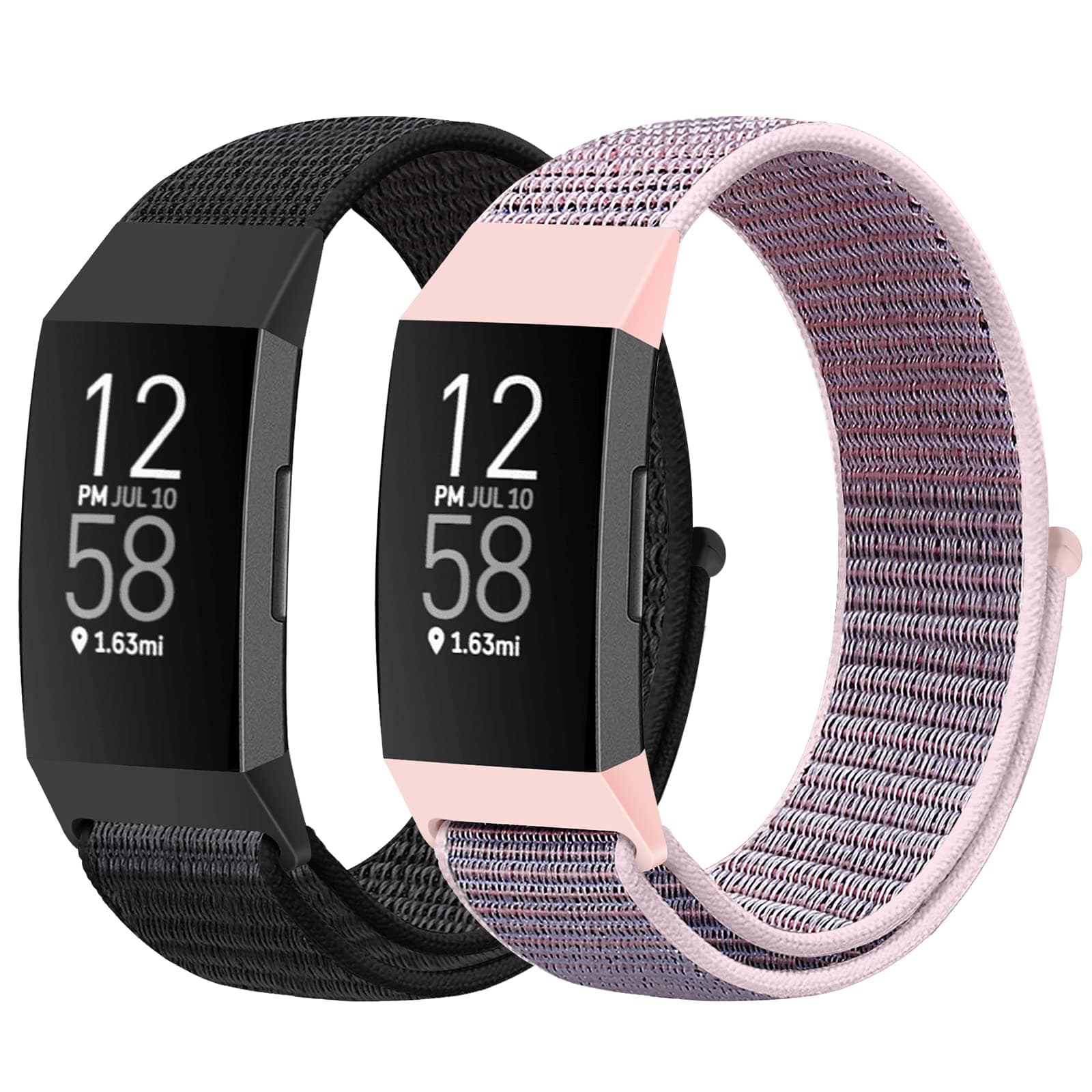 Nylon Watch Bands Compatible with Fitbit Charge 4/Charge 3/SE, Soft Replacement Wristband Breathable Sport Strap with Band for Women Men