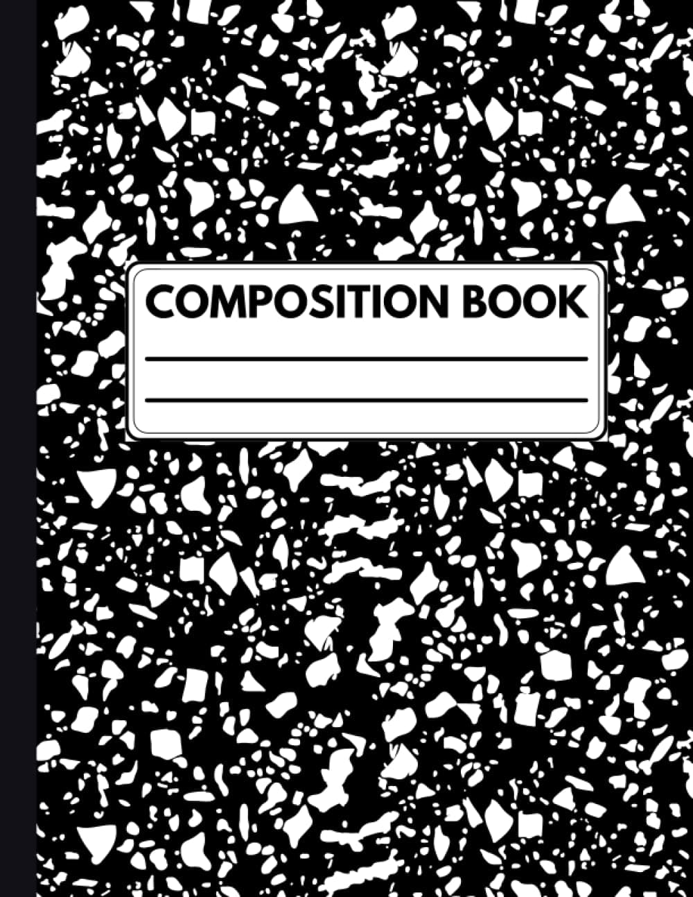 COMPOSITION BOOK | 8 1/2”x 11” |100 pages | MARBLE BLACK WHITE: Ruled paper, Composition notebook, composition notebook aesthetic