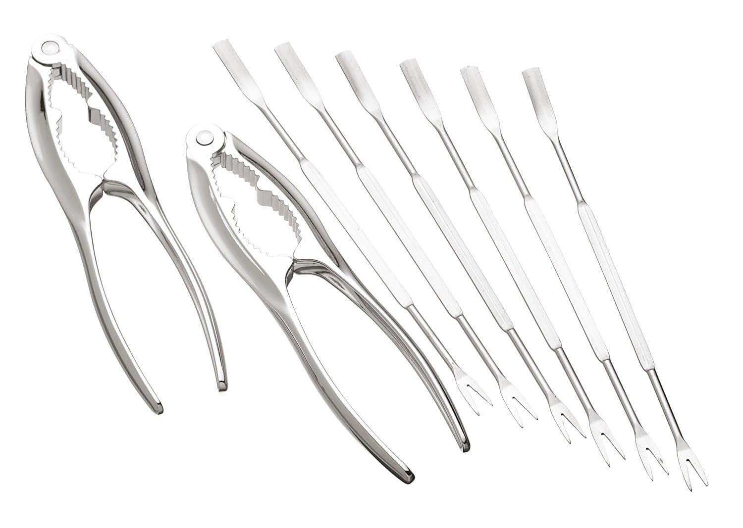 KitchenCraft Seafood Tools Set with Crab Claw Crackers and Lobster Forks