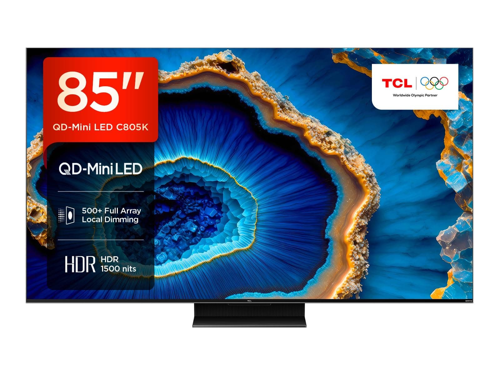 TCL 85C805K 85-inch QLED Mini LED, Full Array 4K HDR Premium 1300nits, Smart Gaming TV Powered by Google (Freesyncy Premium Pro, 144Hz Motion Clarity Pro, Dolby Vision IQ & Atmos, Onkyo sound)