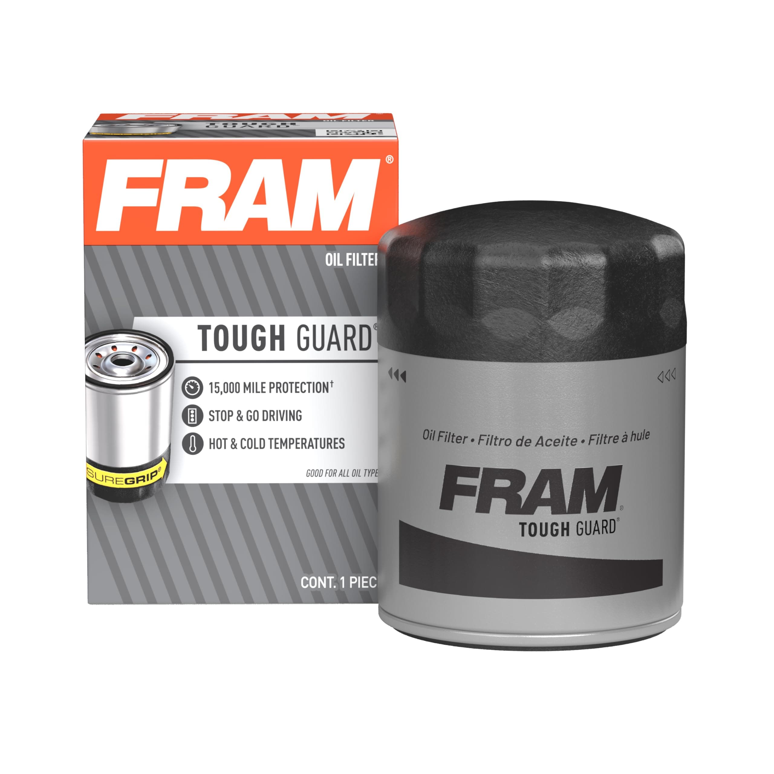 FRAM Tough Guard Replacement Oil Filter TG10158, Designed for Interval Full-Flow Changes Lasting Up to 15K Miles
