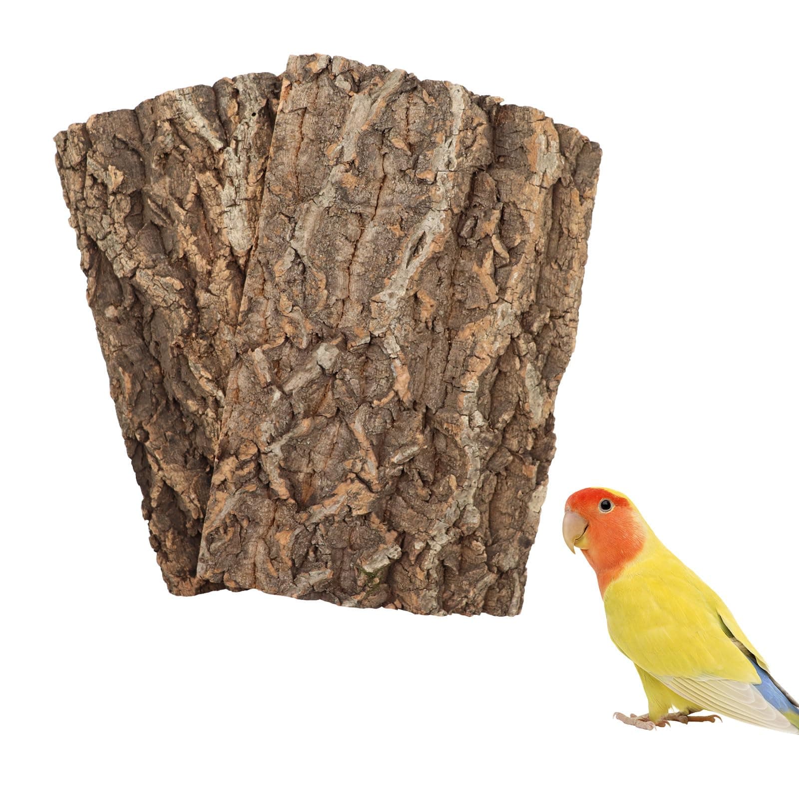 2 Pack 12 x 8 Inch 100% Natural Cork Perch, Bird Cork Seat Boards, Birdcage Bark Decor Accessories for Birds Parakeets Budgie Parrot Cockatiel Hamster Guinea Pig Rat