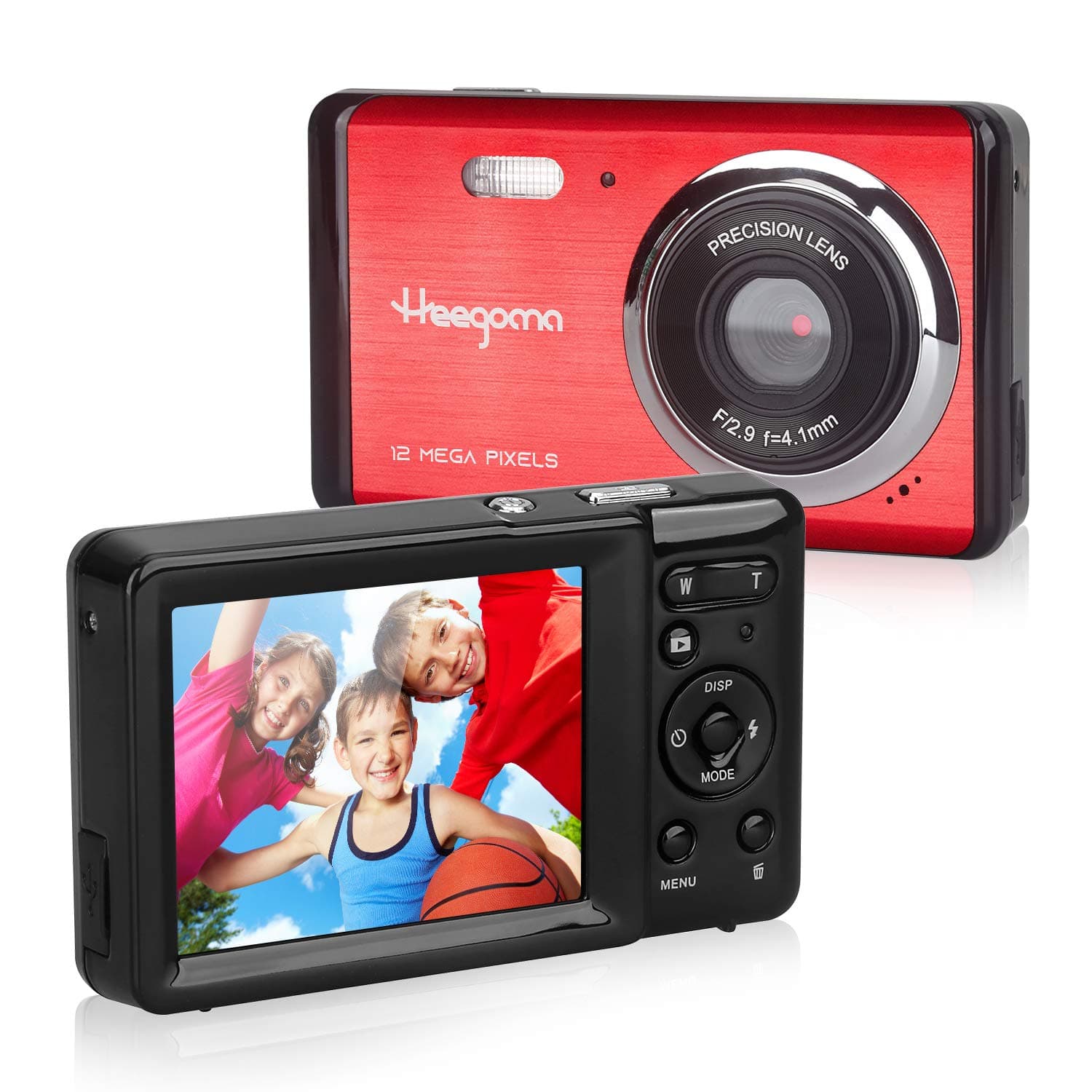 HeegomnDigital Camera Beginner, 12 MP/ 720P HD/ 2.8” Screen/ 8x Digital Zoom, Mini Photo Camera for Children/Kids/Teenagers (Red)