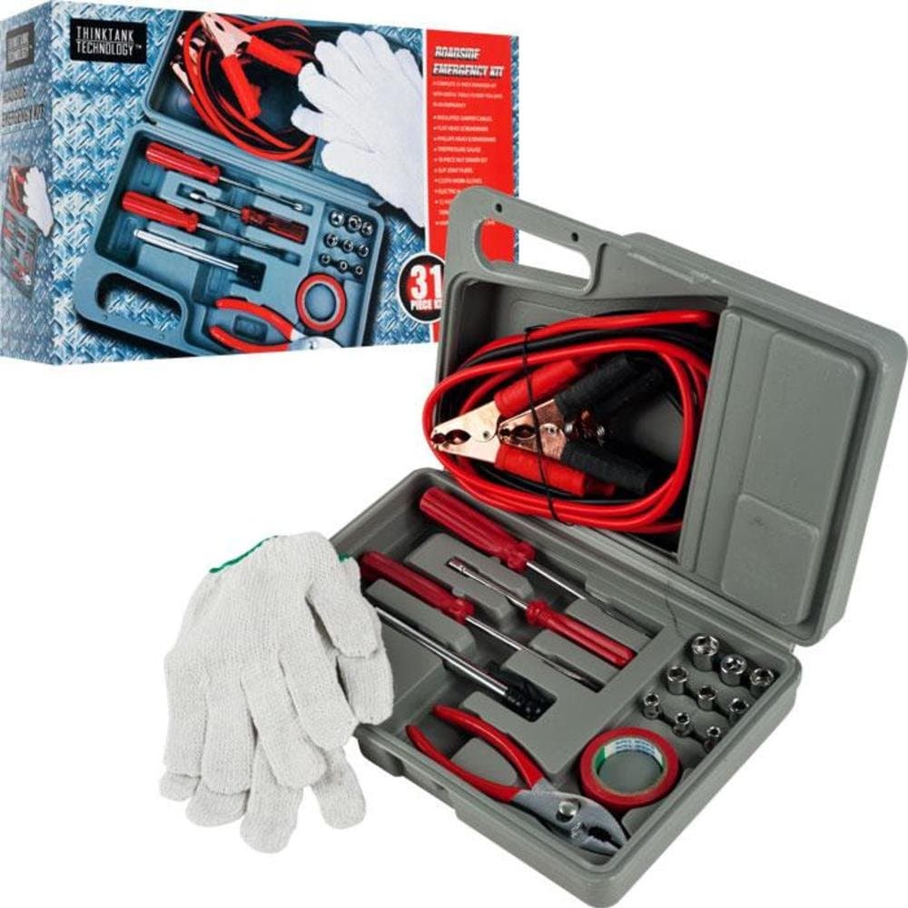 31 Pieces Roadside Emergency Tool and Auto Kit With Useful Tools to Keep You Safe In An Emergency - PrimeTrendz TM