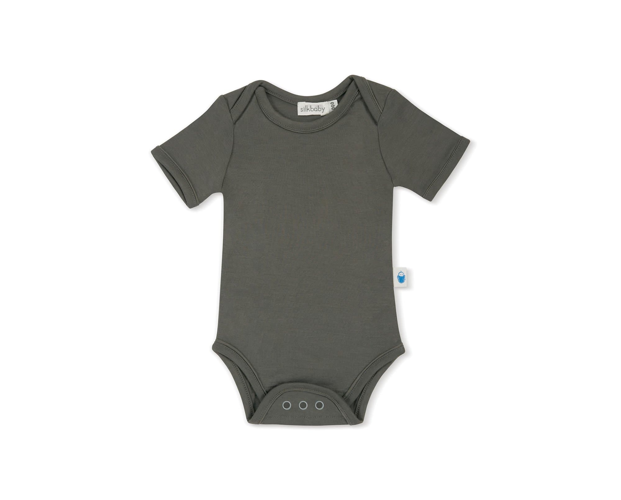Silkbaby Short Sleeve Bodysuit-Khaki-00
