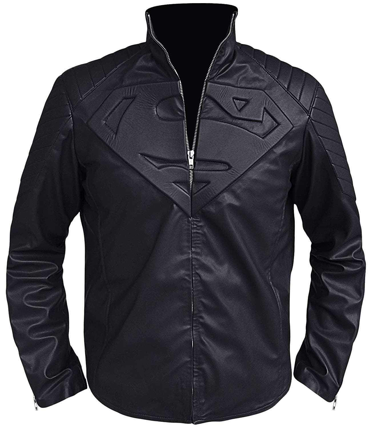 Superman Black Leather Jacket - Smallville Style