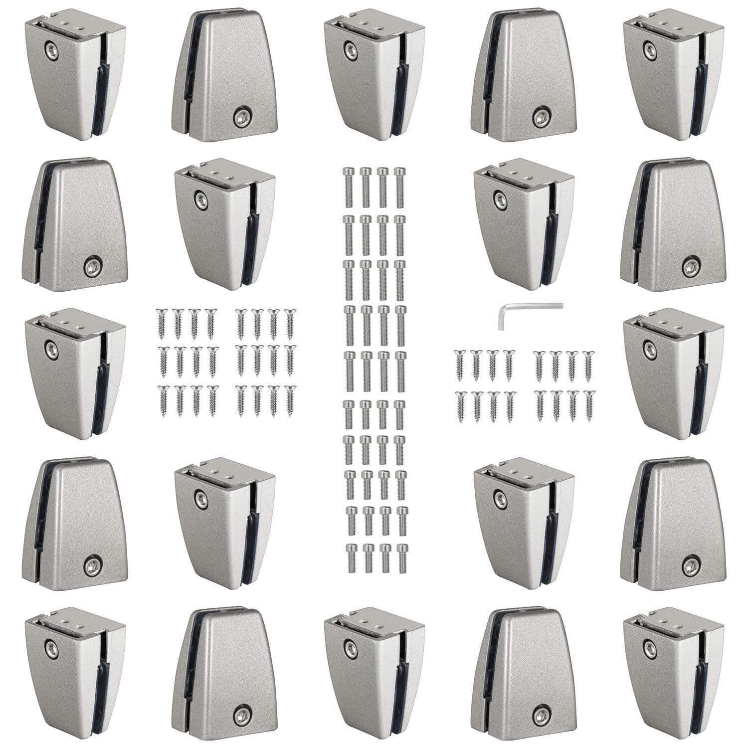 20 PCS Office Desk Partition Support Bracket,Desk Divider Clamp Brackets Shelf Clip Clamp Holder Screen Clip Holders,Desk Privacy Screen Clips Clamps Sneeze Guard Bracket Support 0-1/2" Panel