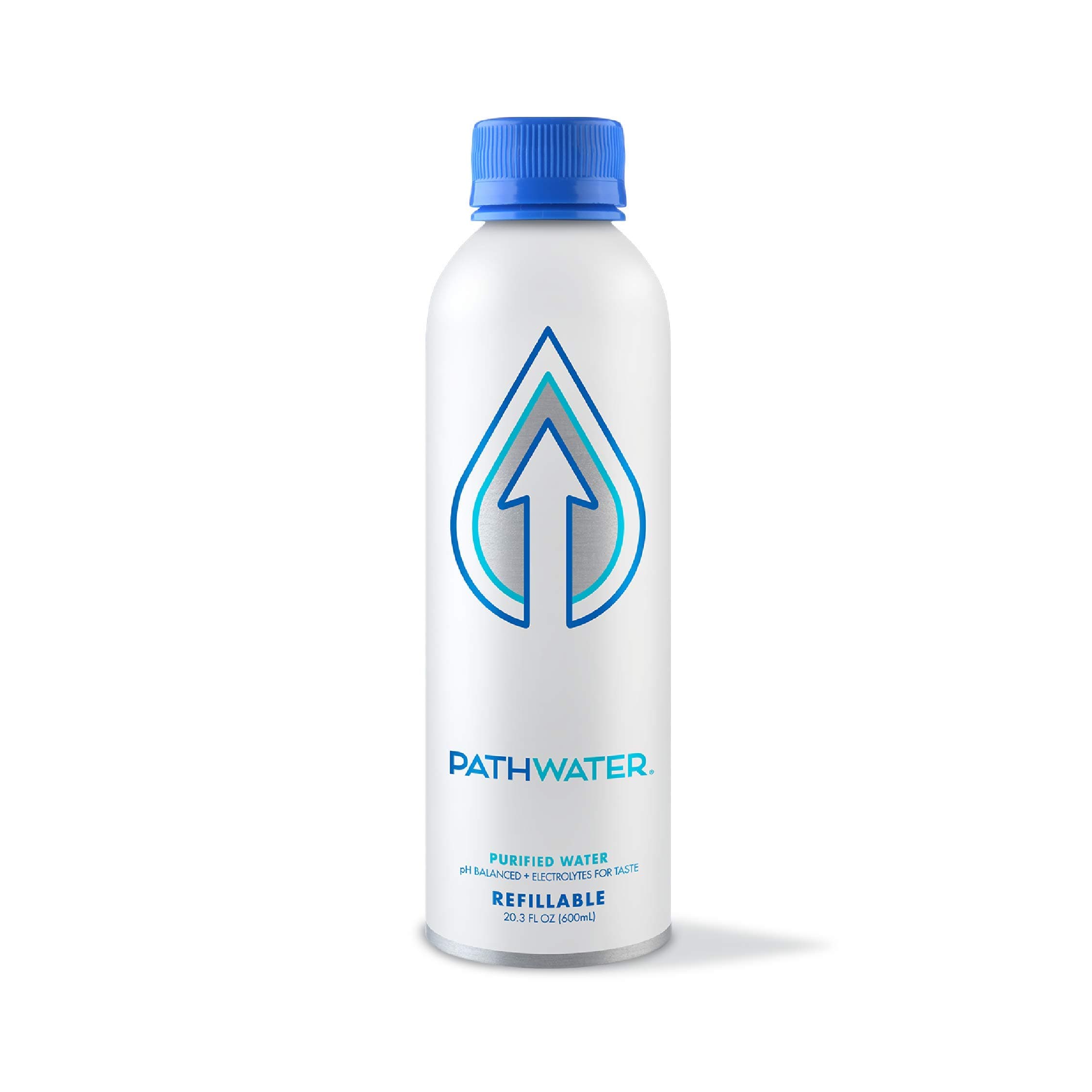 PATHWATER, PATH Purified and pH Balanced Bottled Drinking Water in EcoFriendly BPAFree Bottle Lightweight Aluminium Reusable Packaged Bottled Water Still 20.3 Fl Oz, 20.3 Fl Oz