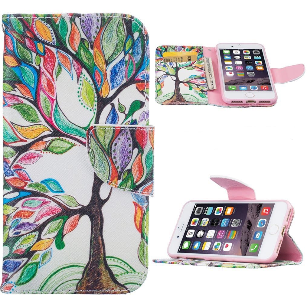 Coloyanxi Case for iPhone 7,iPhone 8 case,iPhone SE 2020, Premium PU Leather Flip Folio Carrying Magnetic Closure Protective Shell Wallet Case Cover for Apple iPhone 7/8,iPhone SE 2020 4.7"-Lucky tree