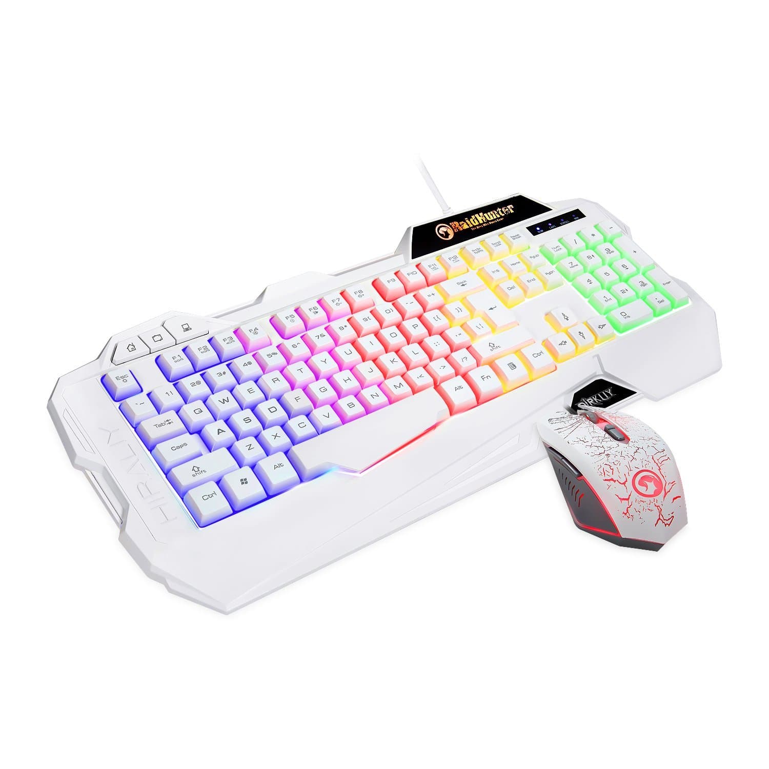 X-31 LED Rainbow gaming keyboard and mouse (White)